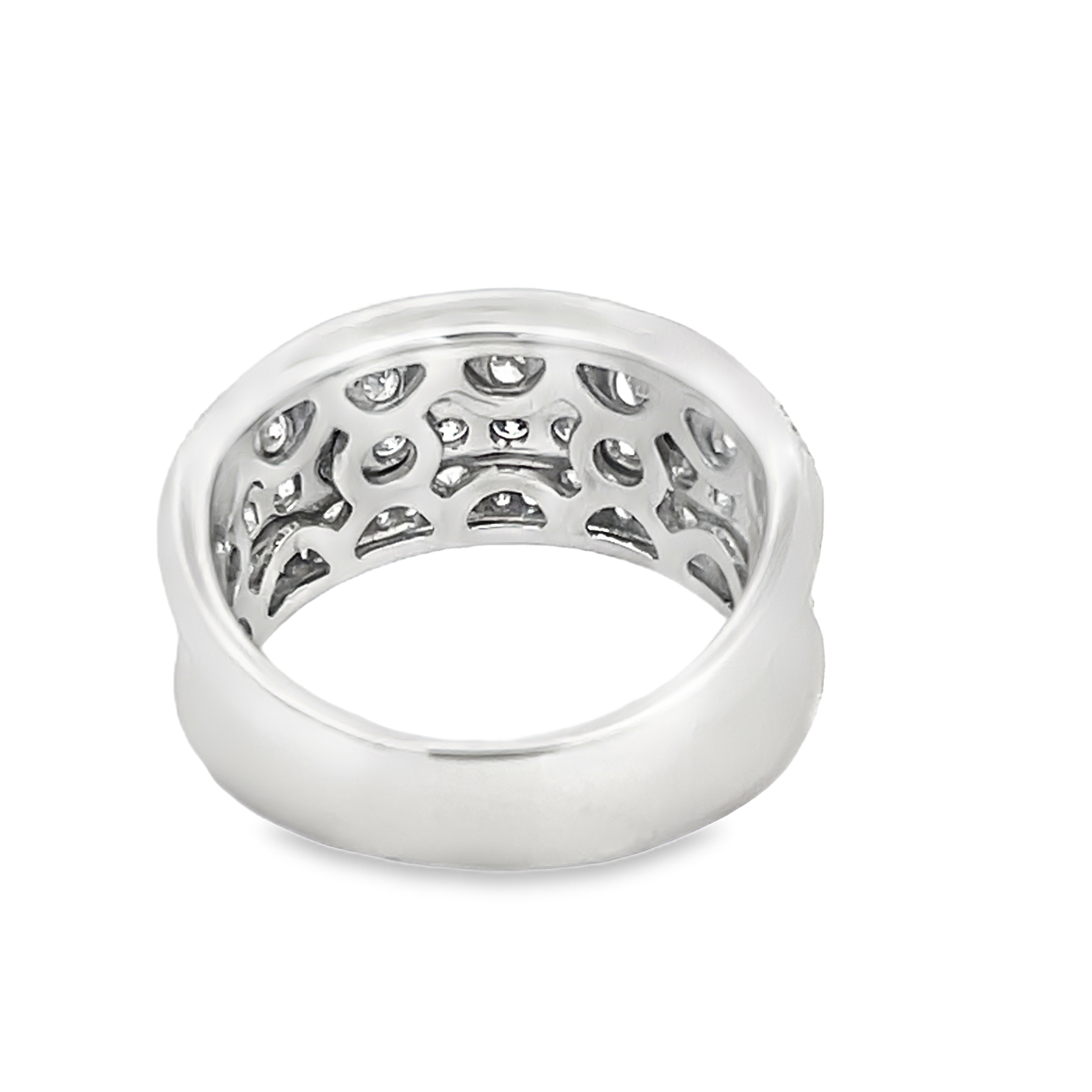 Natural Diamond Concave Wide Band Ring