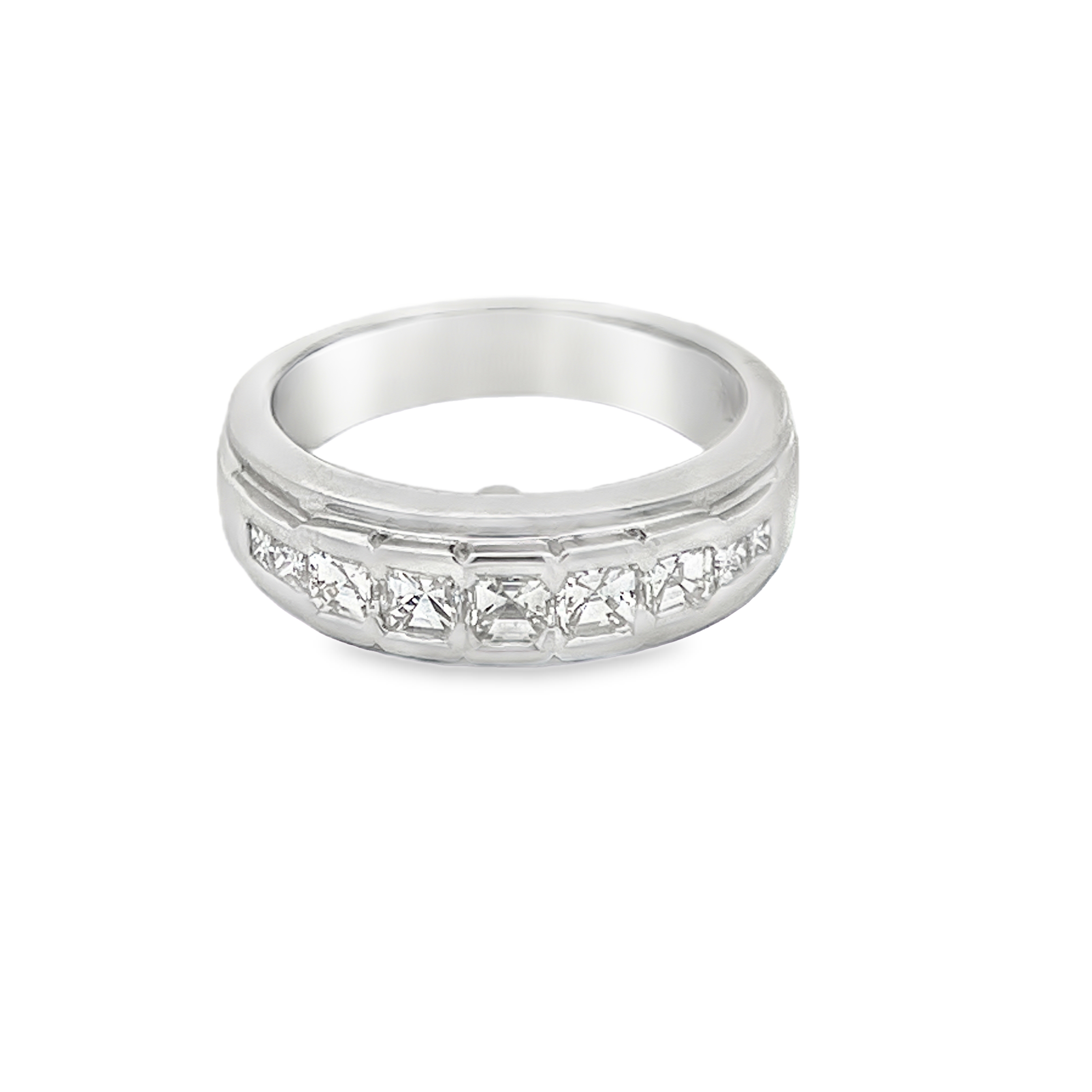 Natural Diamond Channel-Set Wide Band Ring