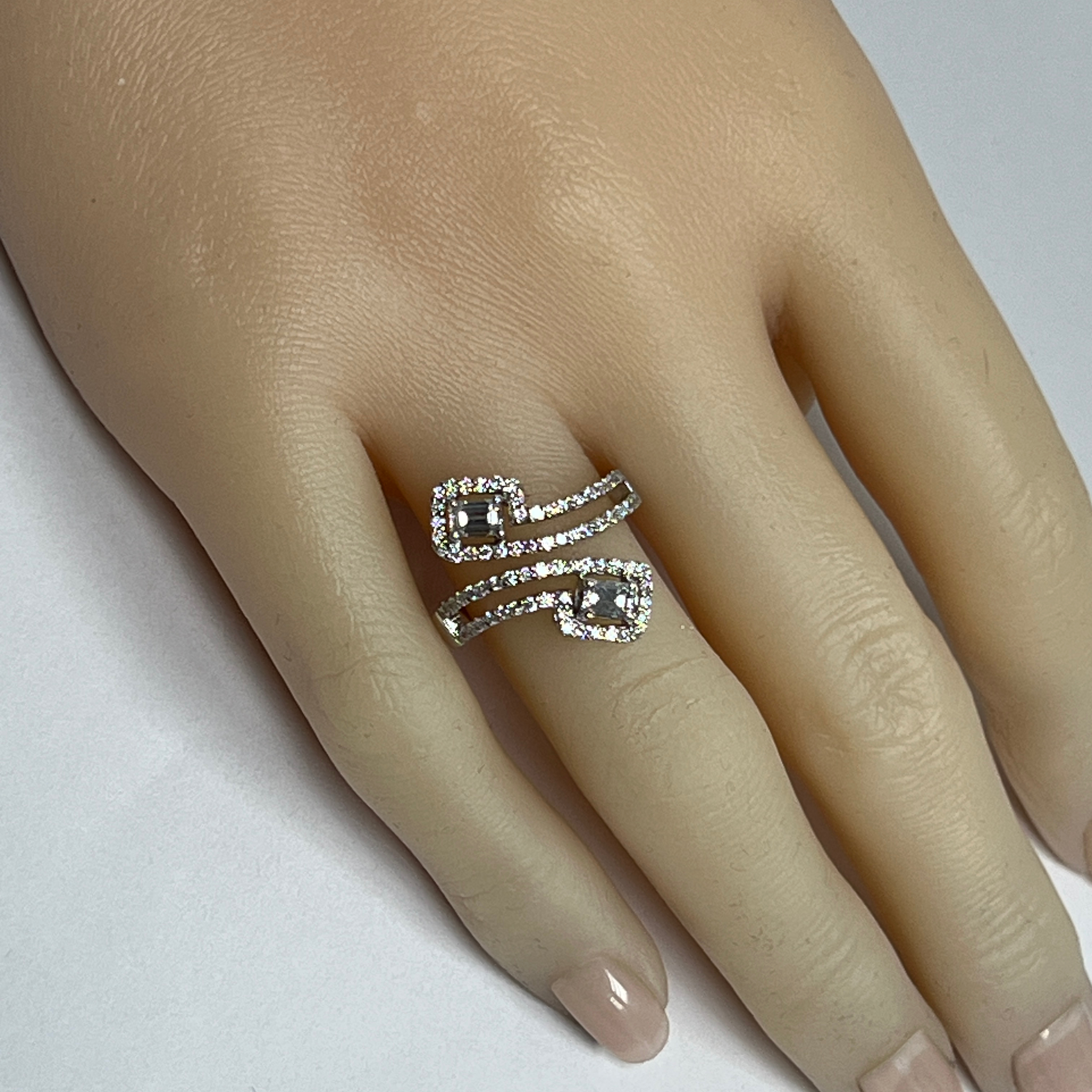 Natural Diamond Bypass Ring