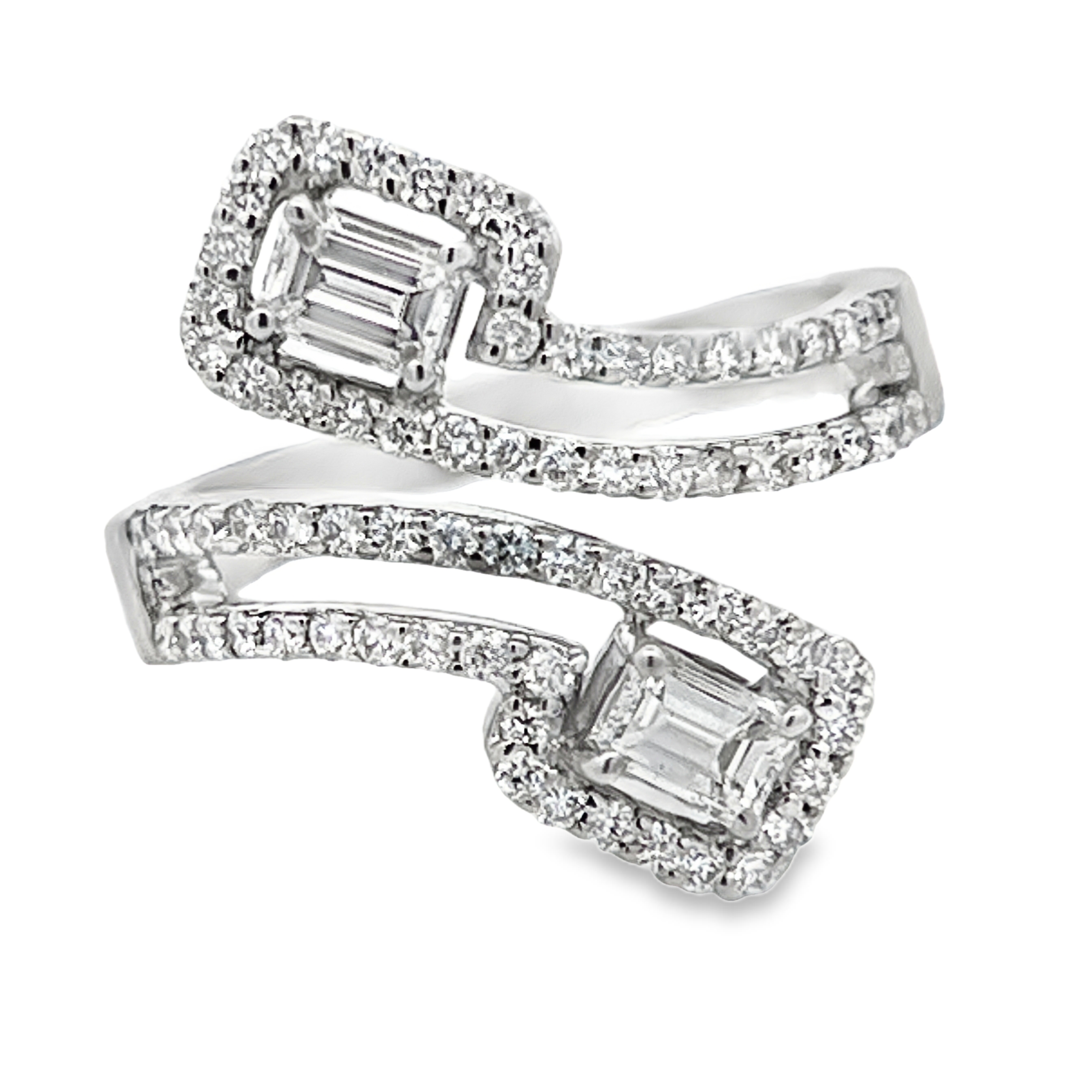 Natural Diamond Bypass Ring