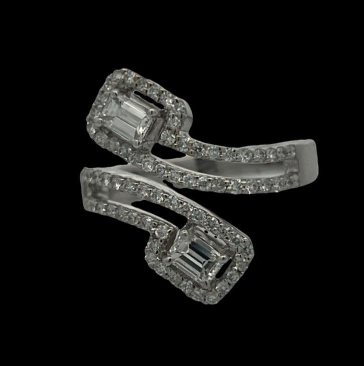 Natural Diamond Bypass Ring