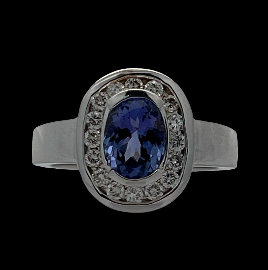 Natural Tanzanite & Diamond Ring