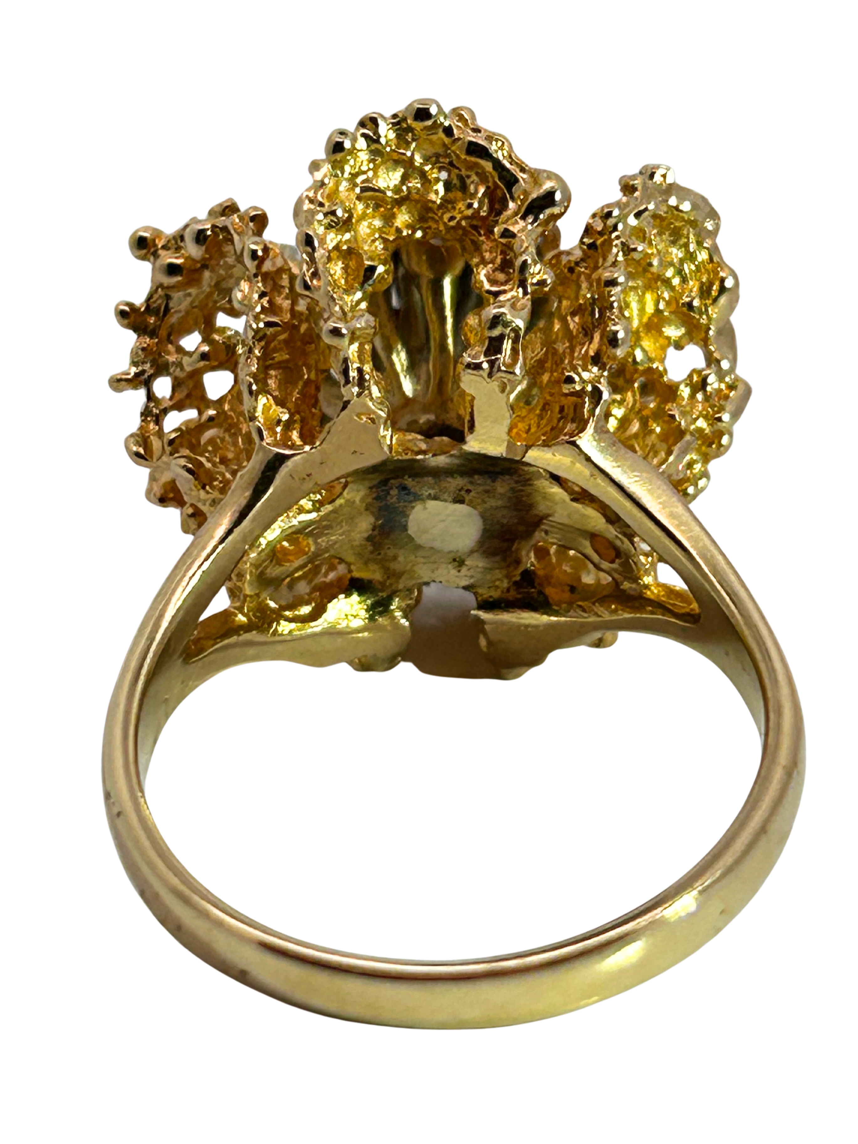 14K Floral Design Ruby & Diamond Ring