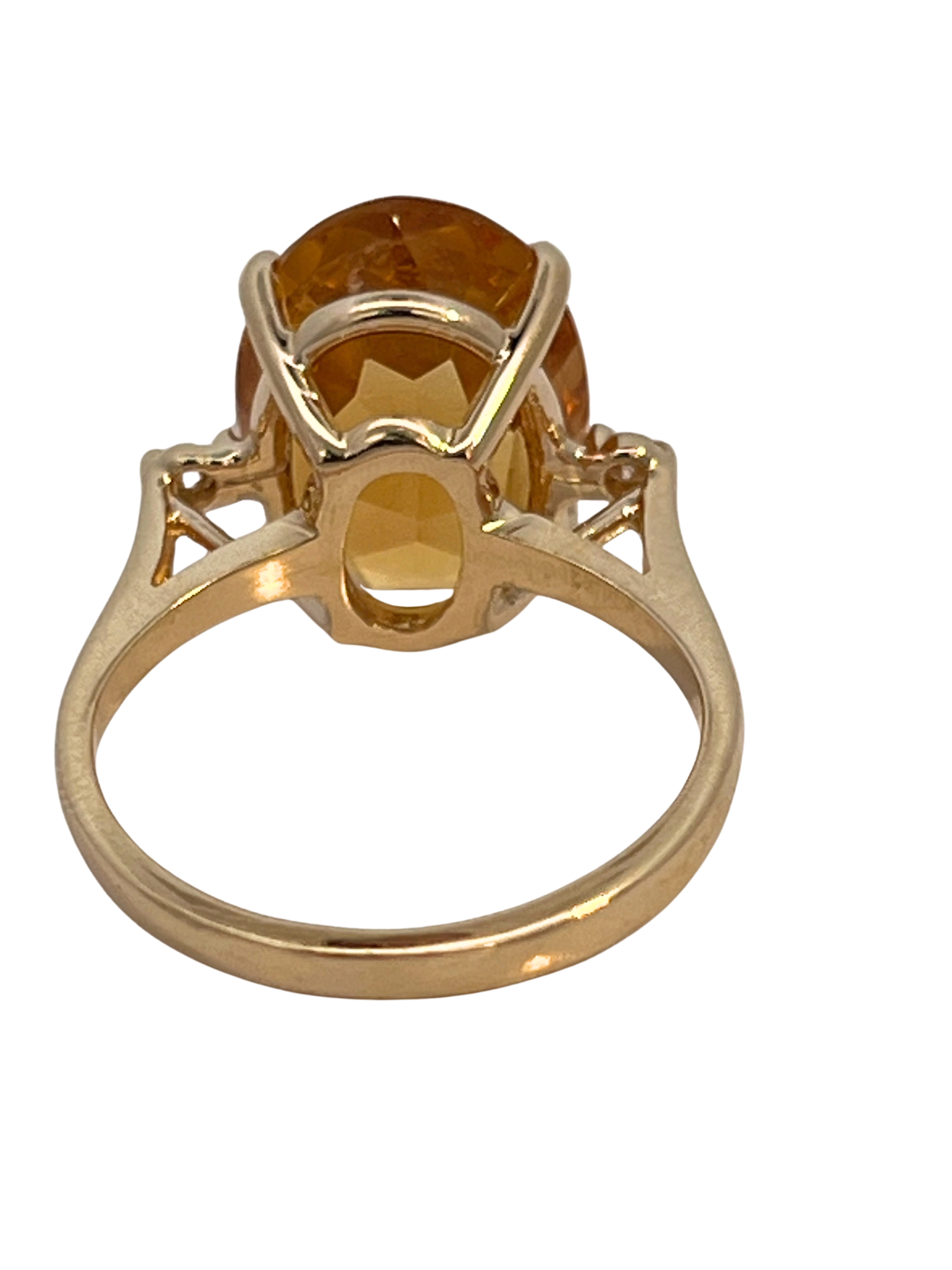 5 Carat Citrine & Diamond Ring