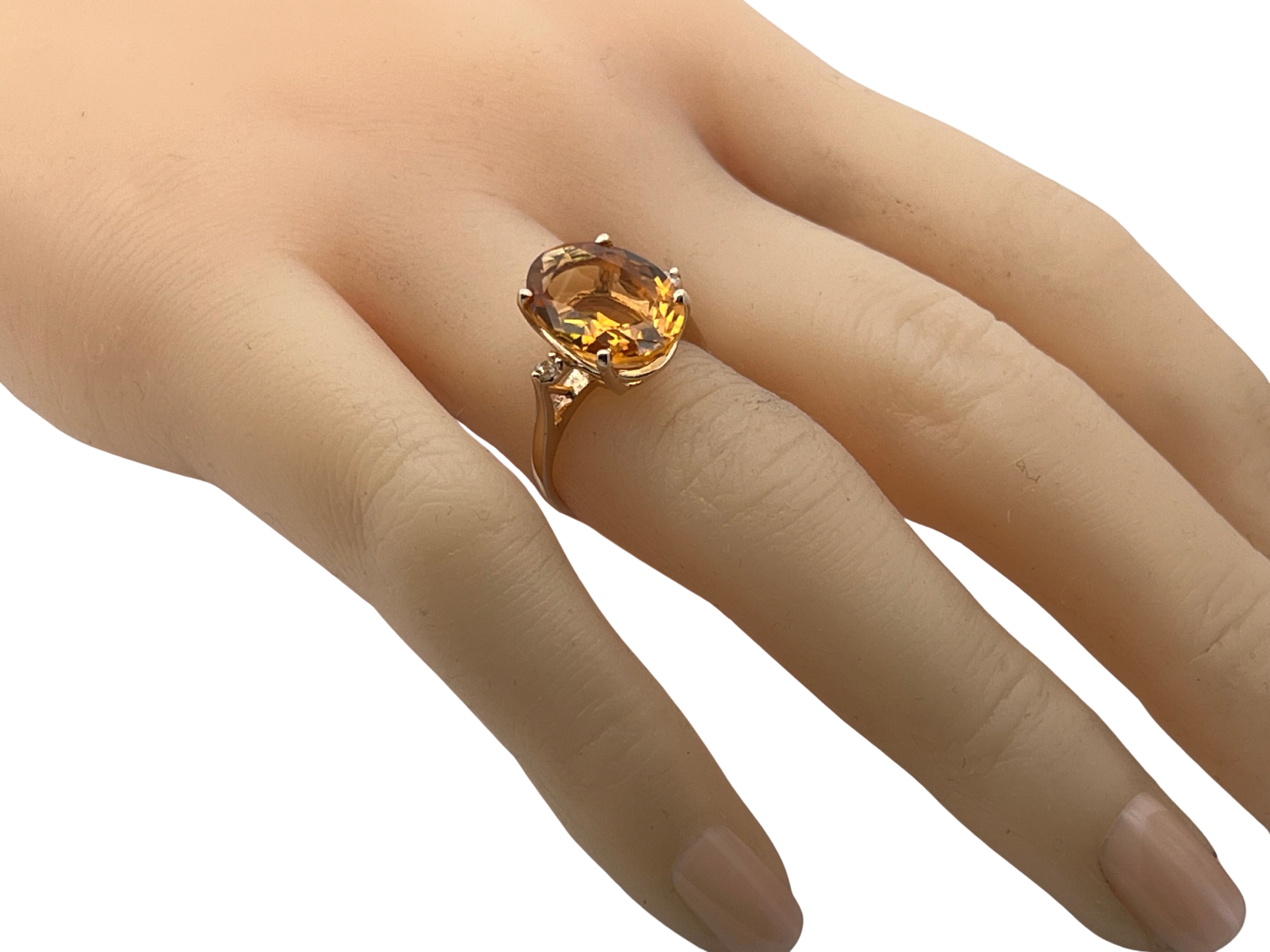 5 Carat Citrine & Diamond Ring