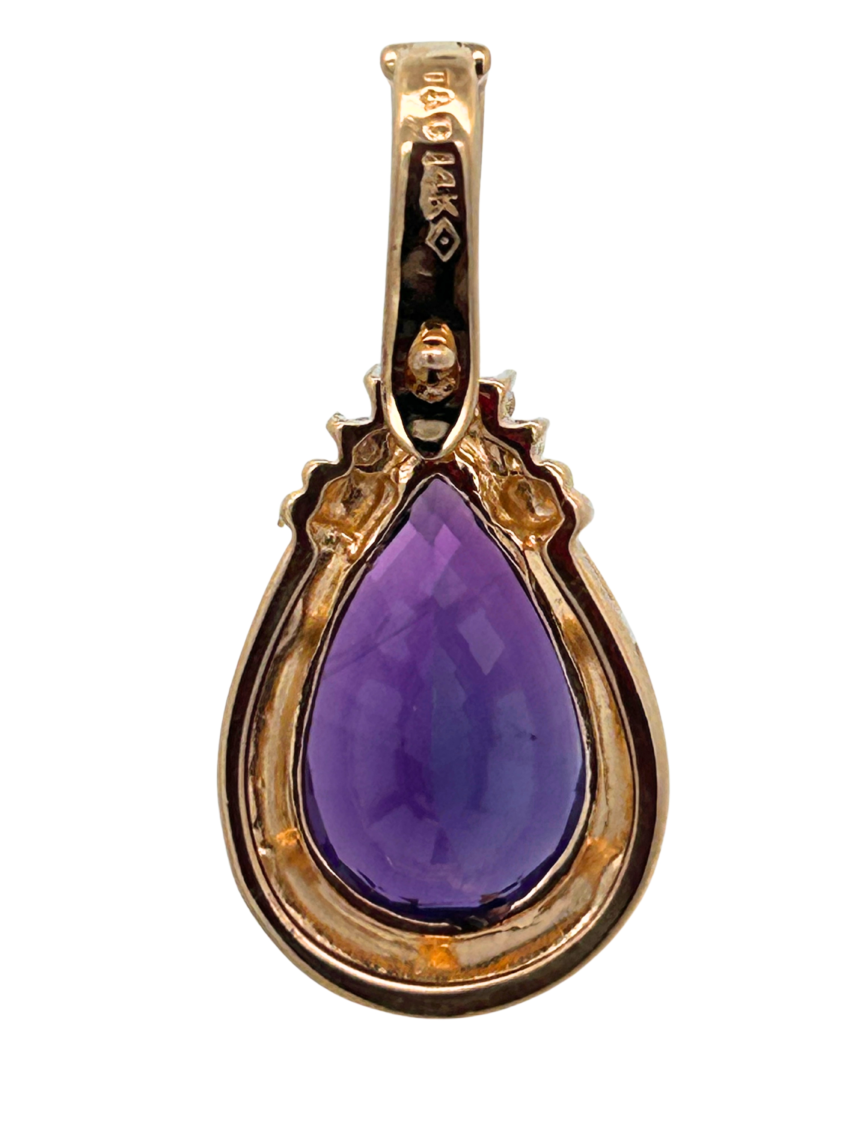 14K Amethyst & Diamond Enhancer Pendant