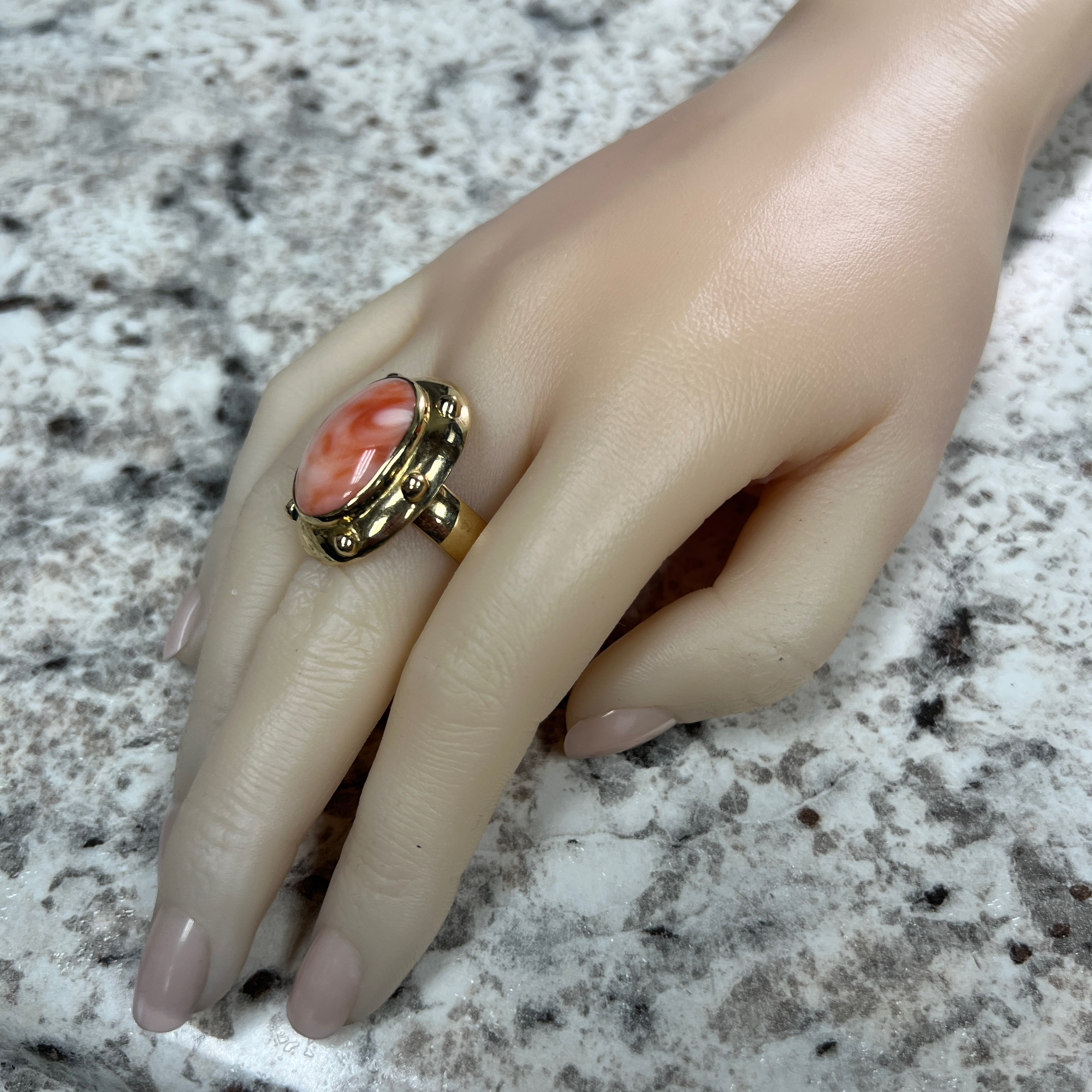 Large Angel Skin Coral Ring