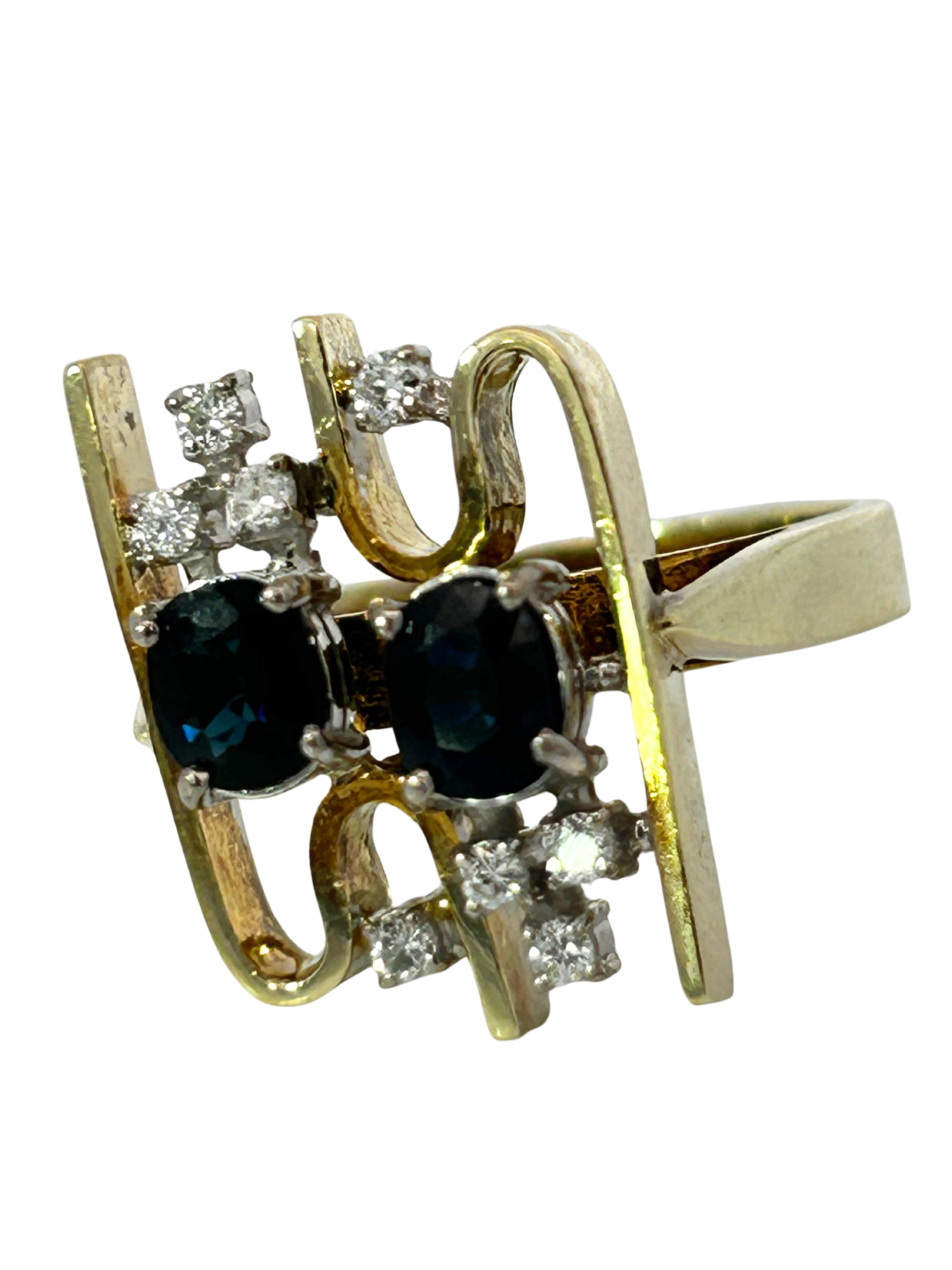 14K Sapphire & Diamond Ring