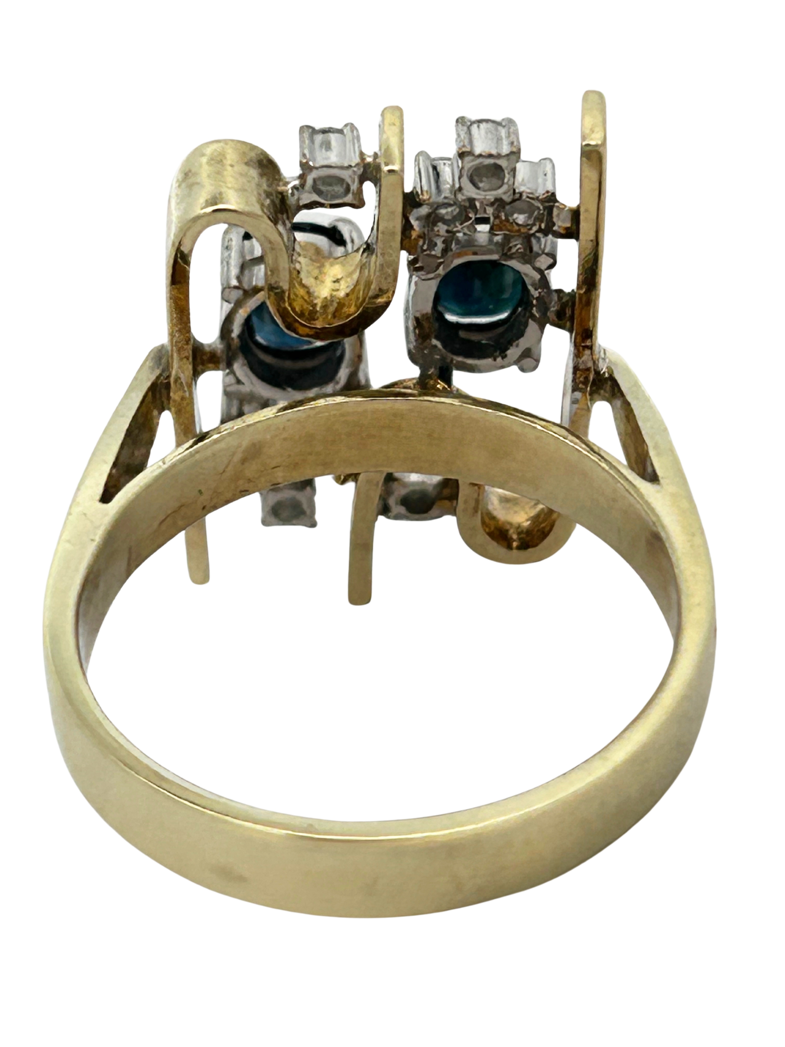 14K Sapphire & Diamond Ring