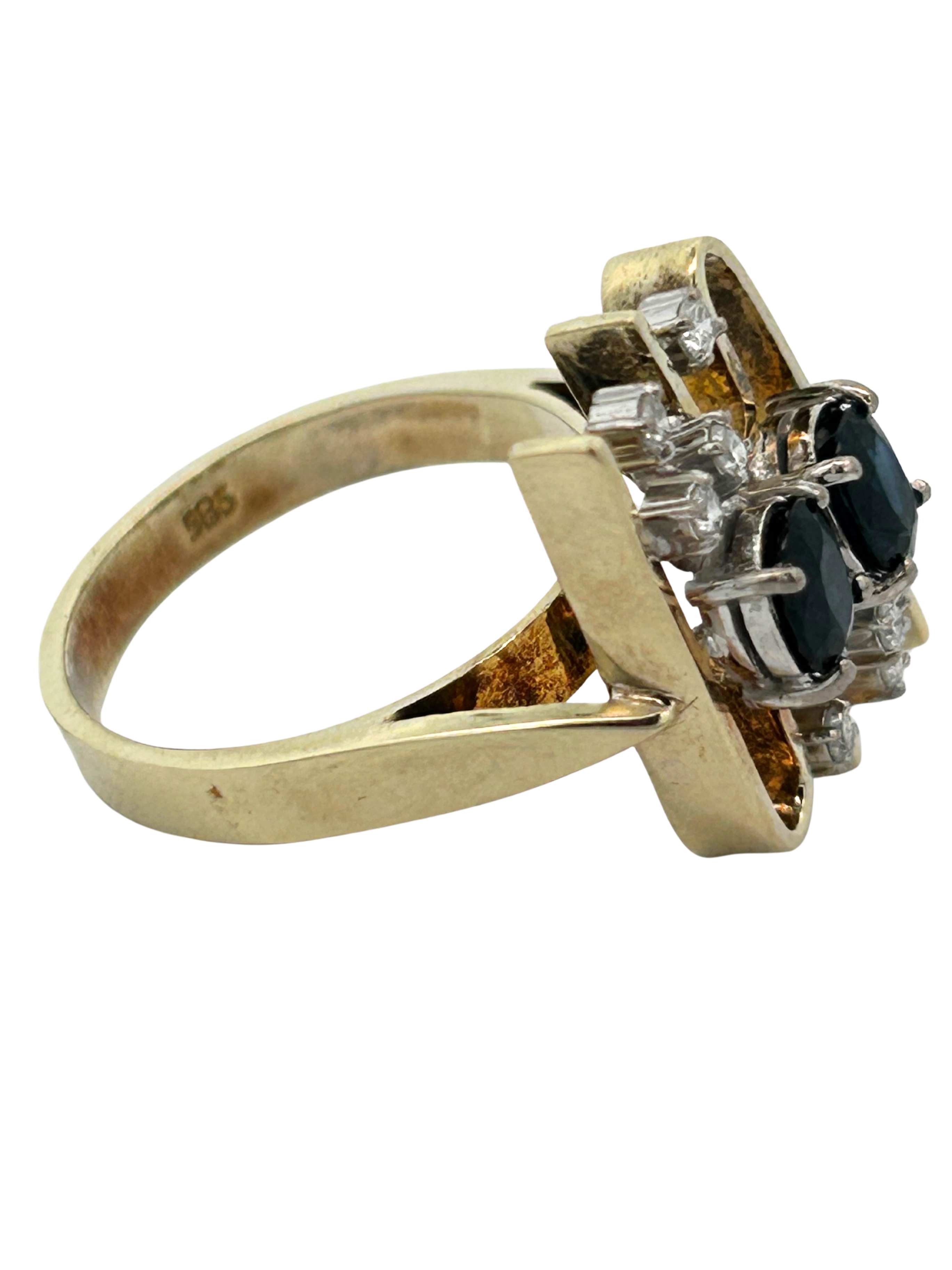 14K Sapphire & Diamond Ring
