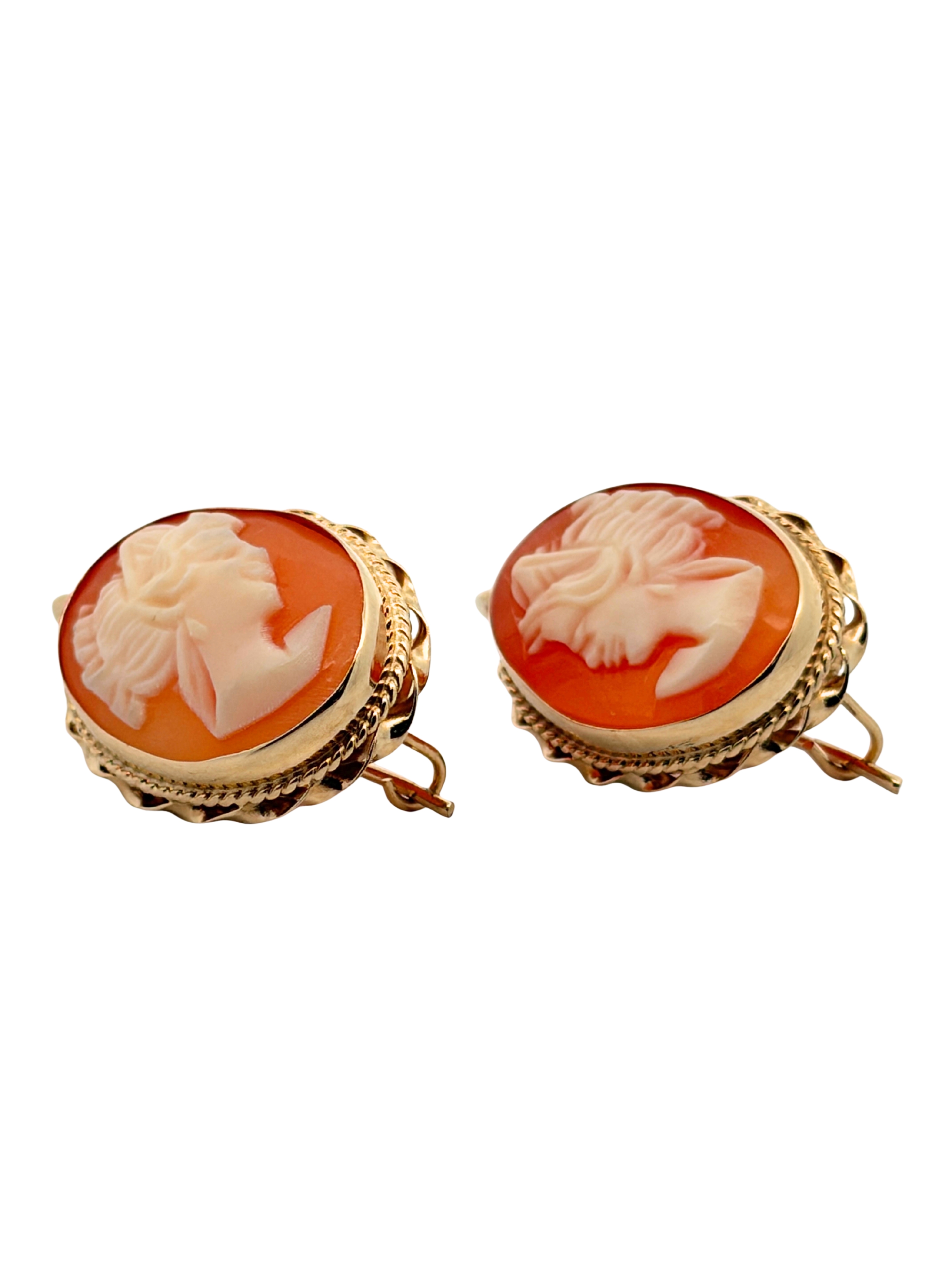 14K Cameo Earrings