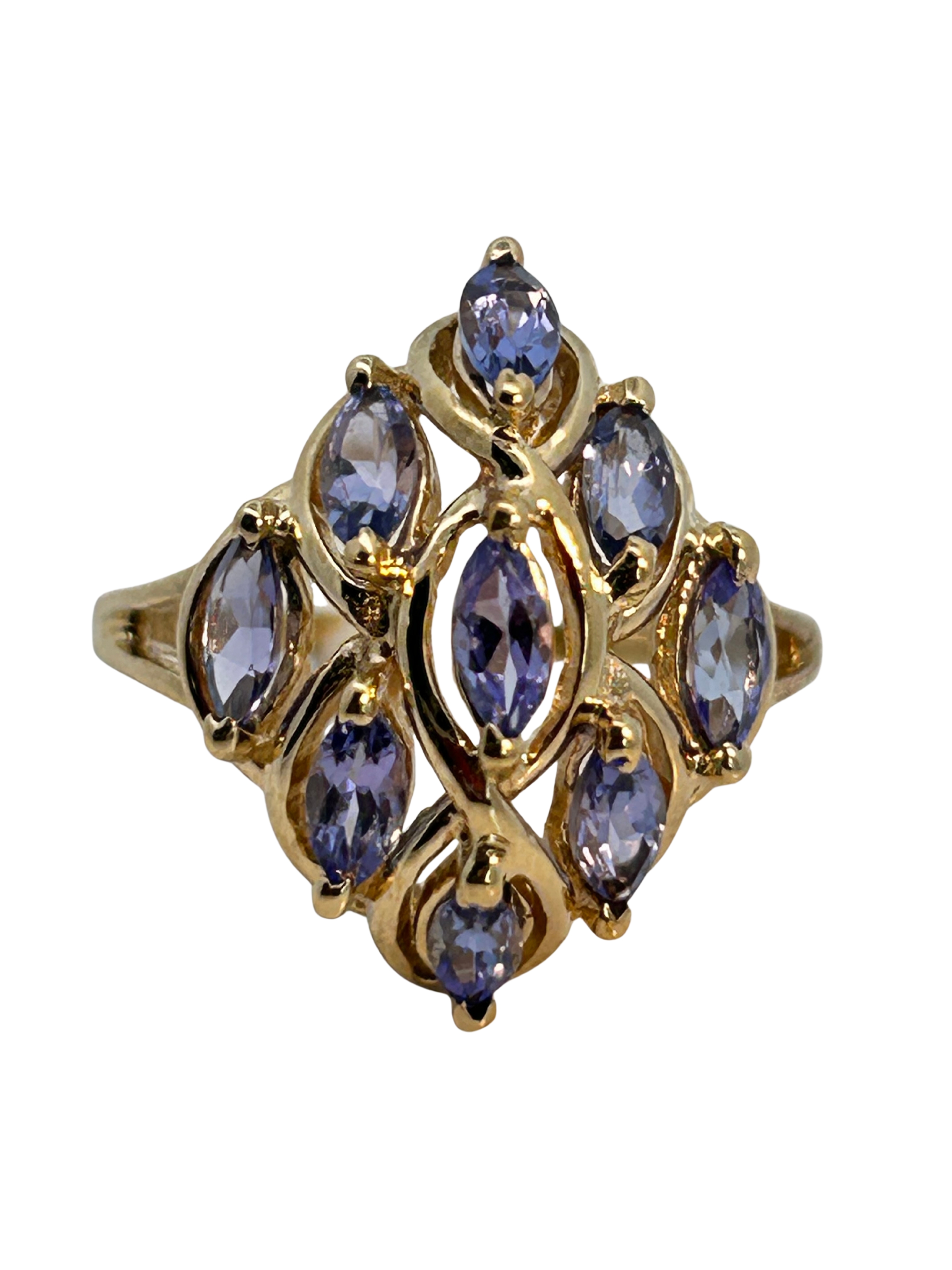 10K Tanzanite Cluster Ring