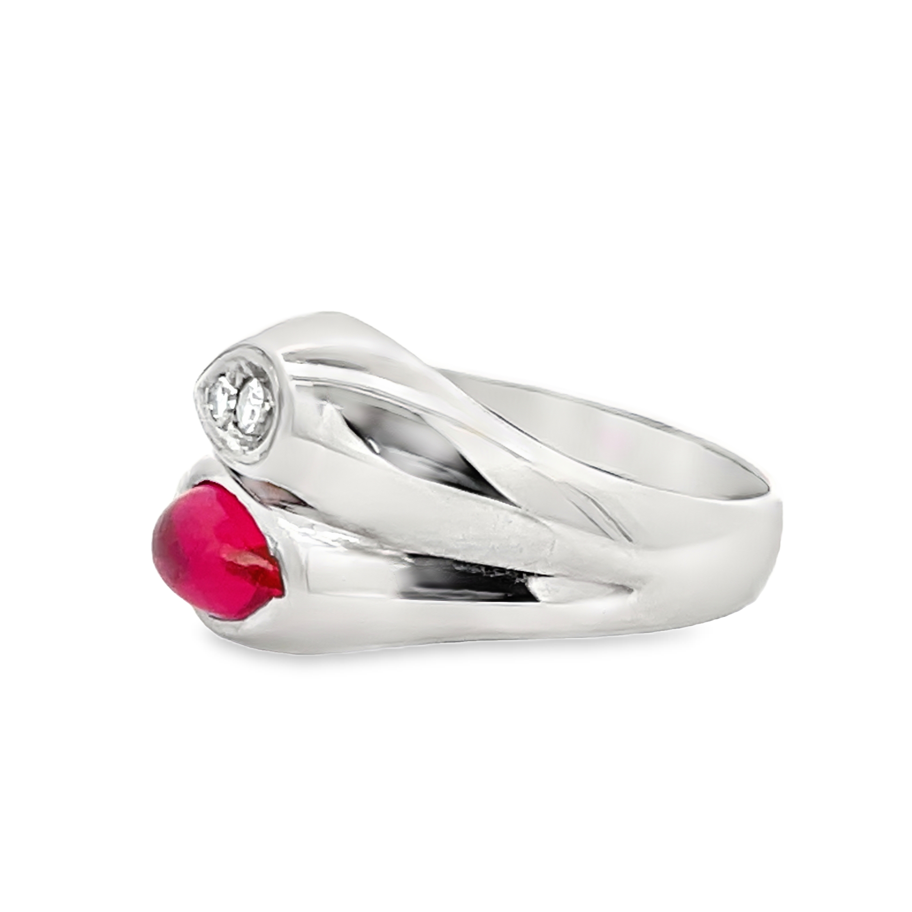 14K Pink & White Gemstone Ring