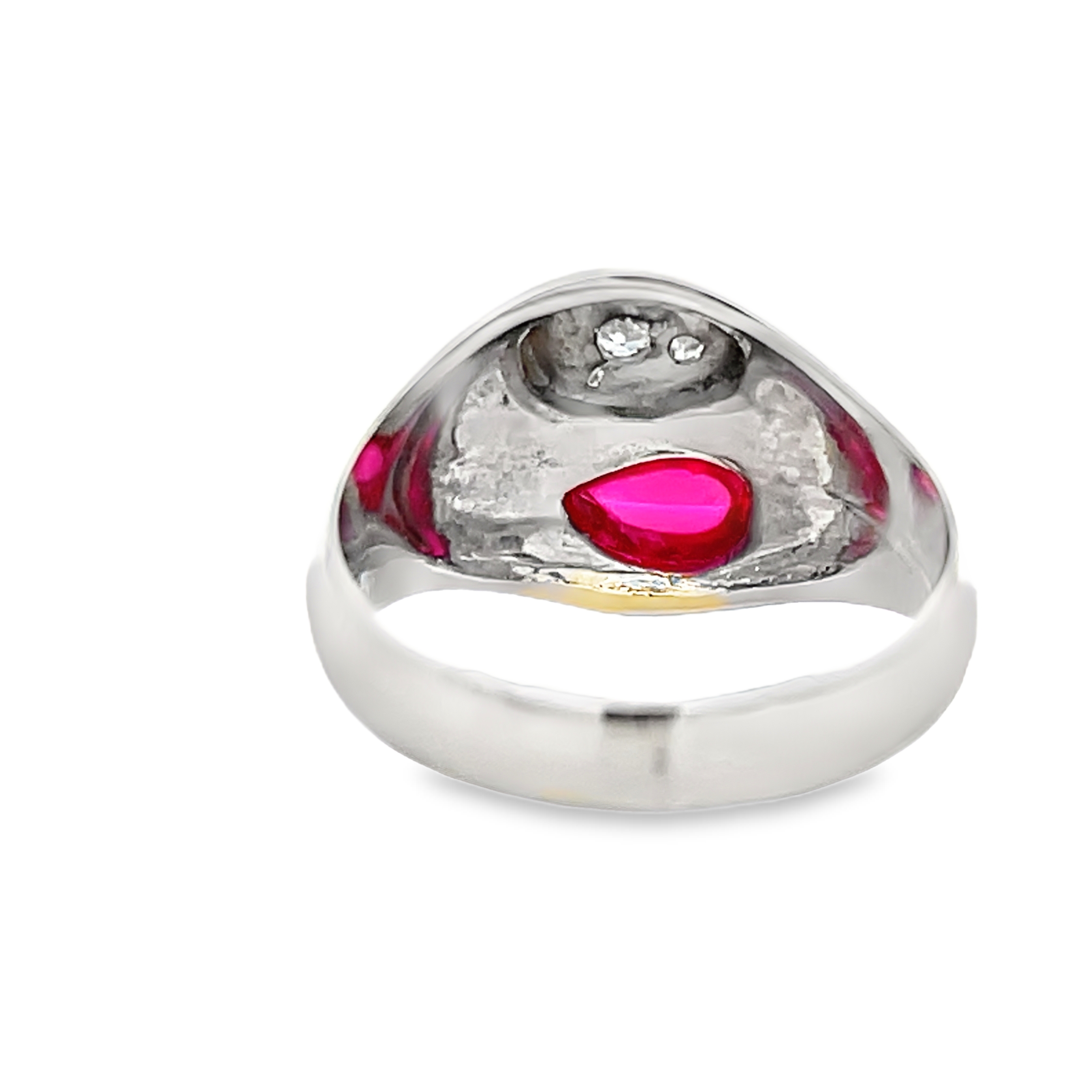 14K Pink & White Gemstone Ring
