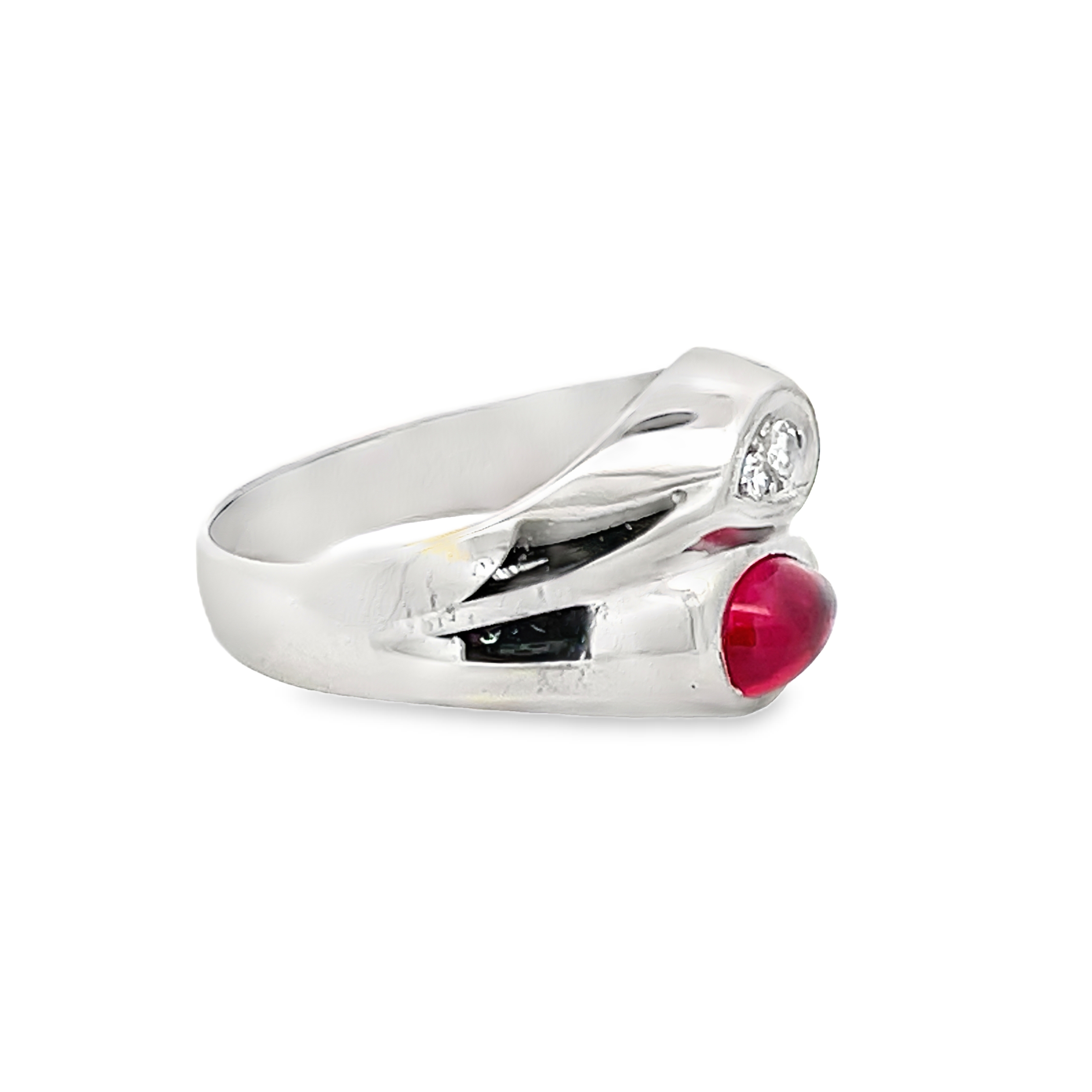 14K Pink & White Gemstone Ring