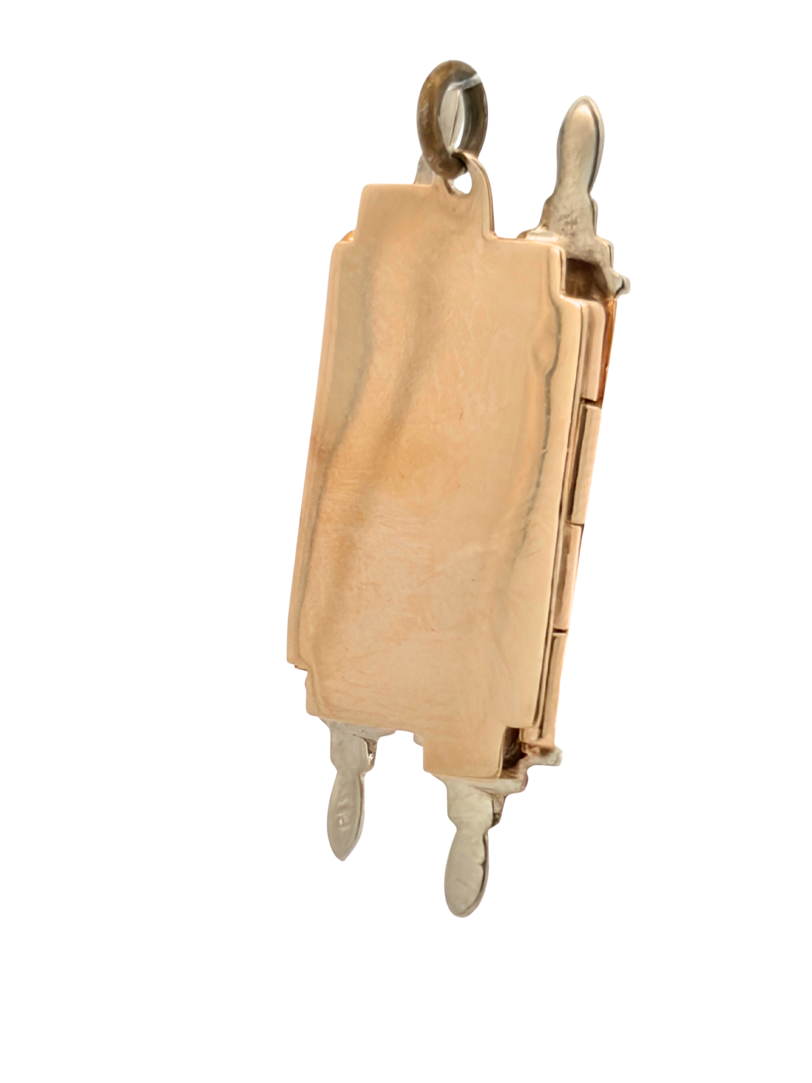 14K Gold Torah Pendant