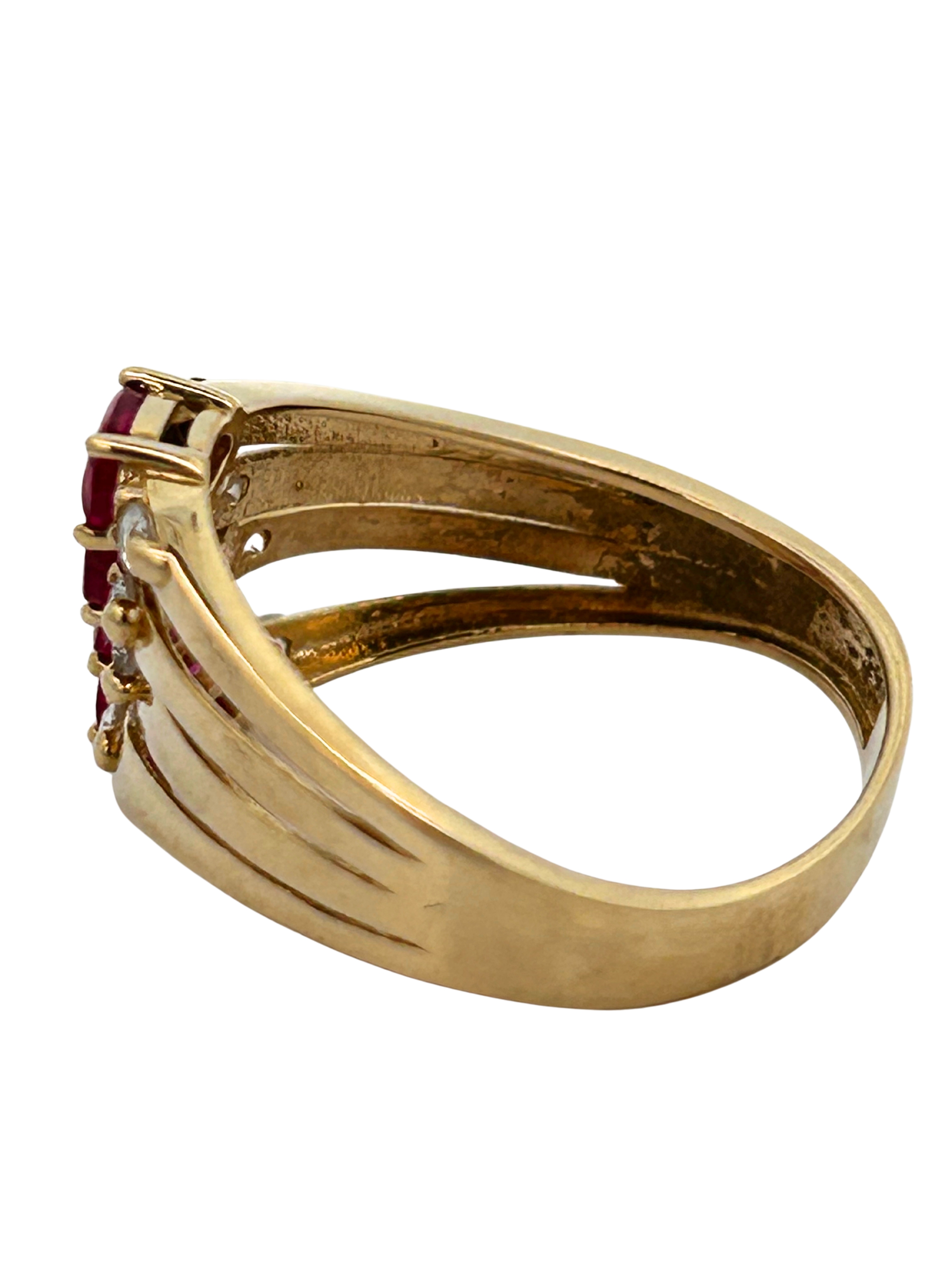 Ruby & Diamond Cascading Ring