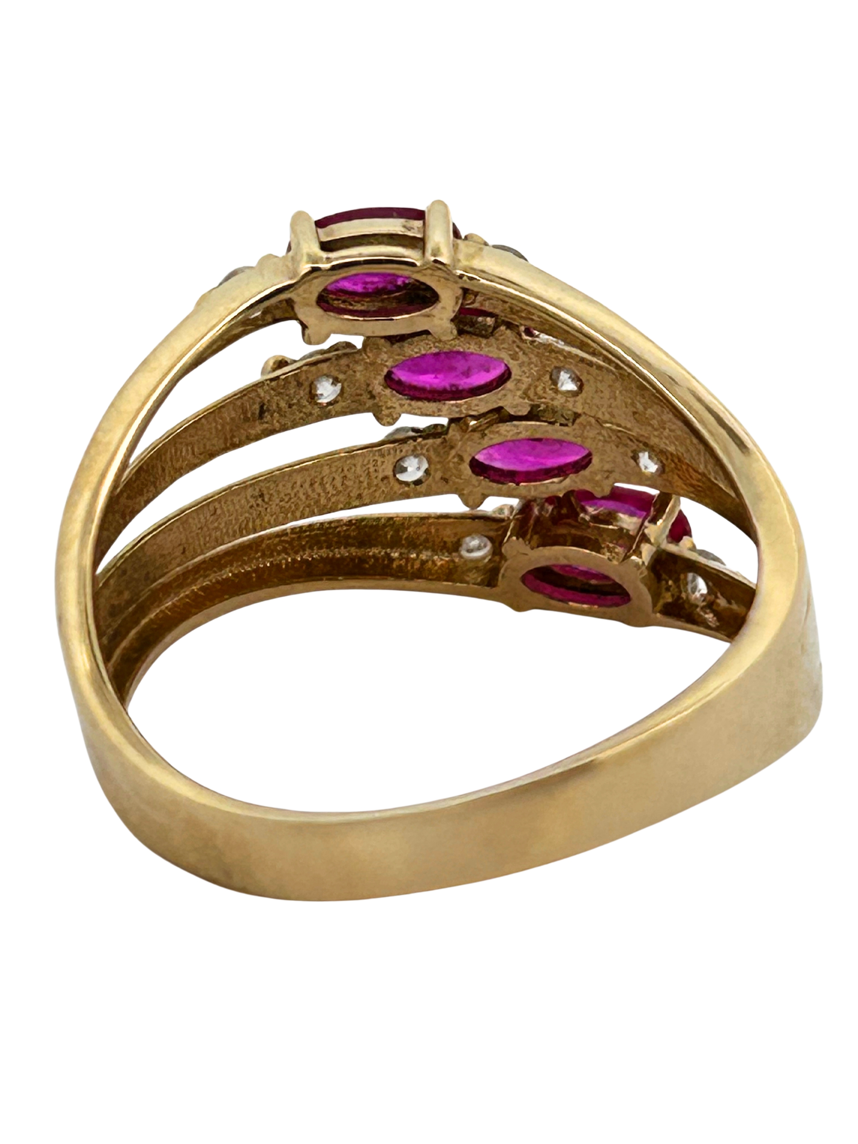 Ruby & Diamond Cascading Ring