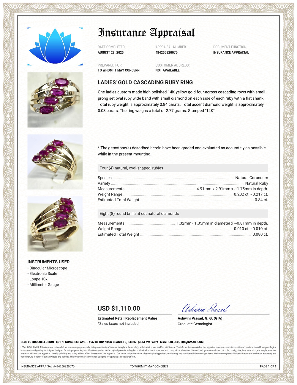 Ruby & Diamond Cascading Ring