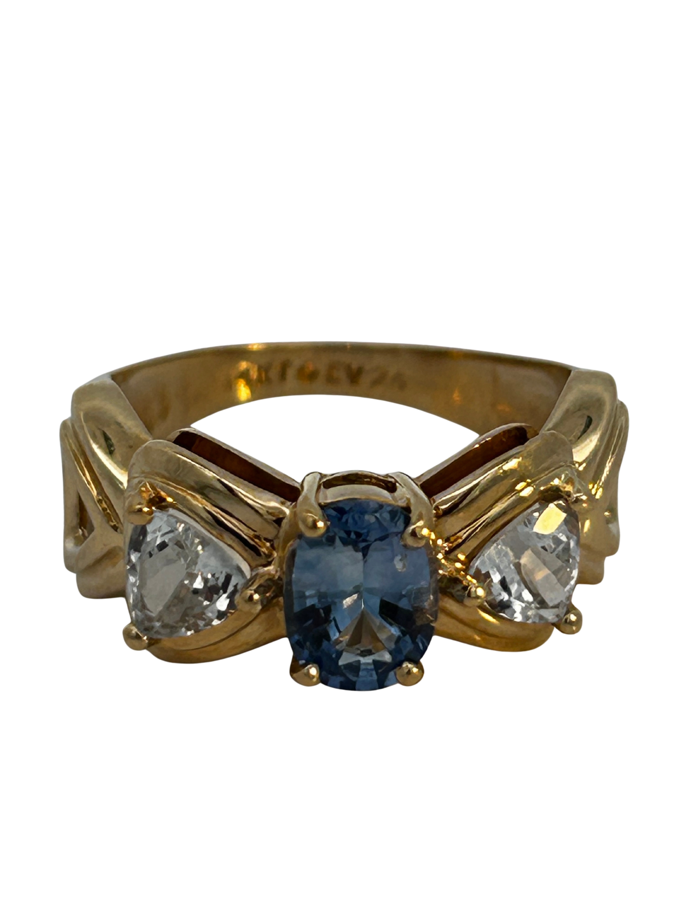 14K Blue & White Sapphire Ring