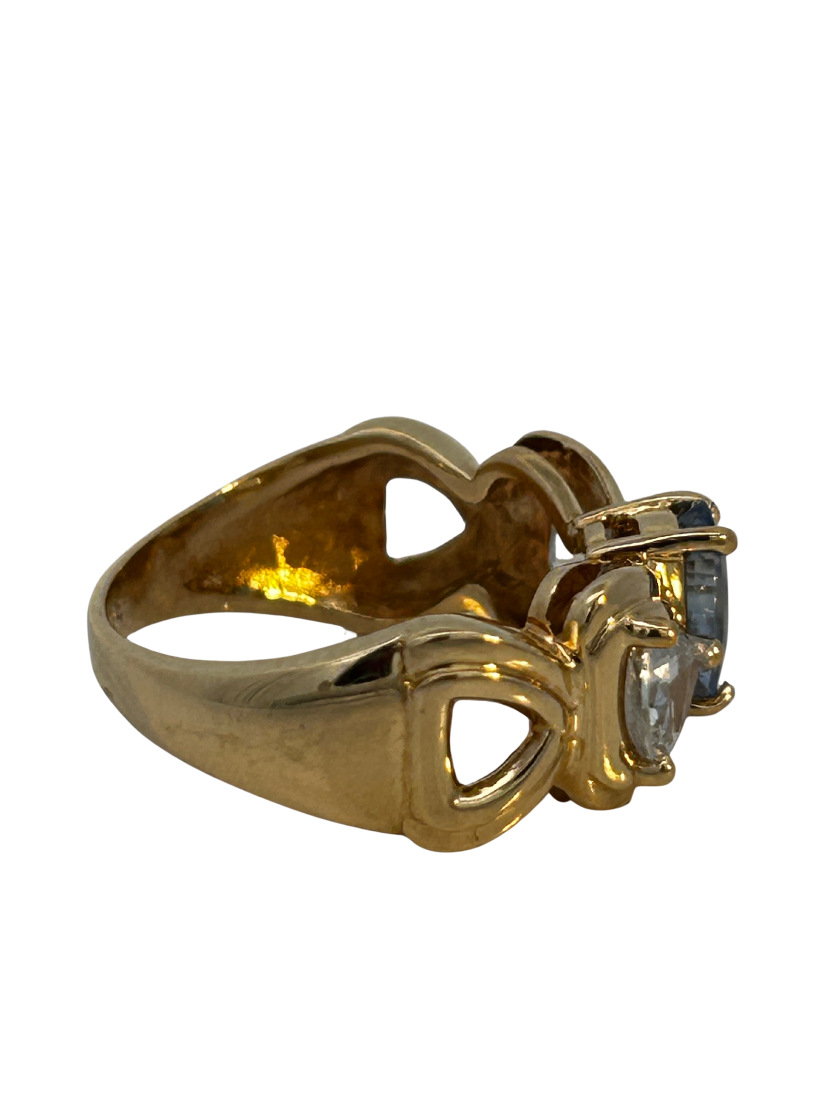 14K Blue & White Sapphire Ring