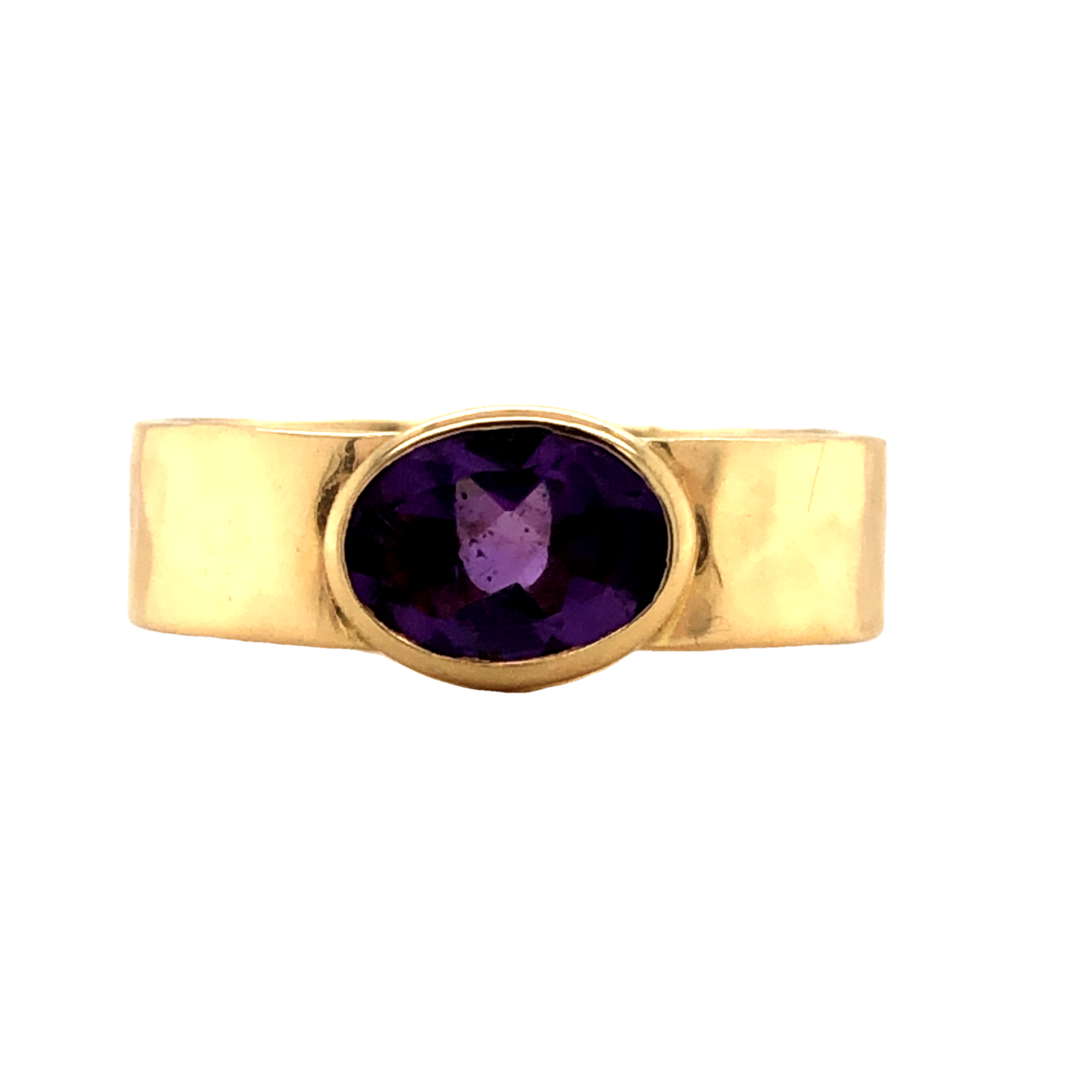 Hammered Finish Amethyst Ring