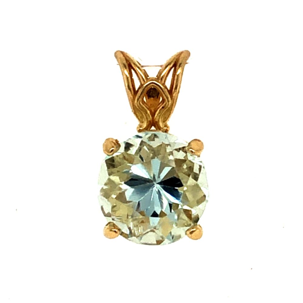 Aquamarine Solitaire Pendant