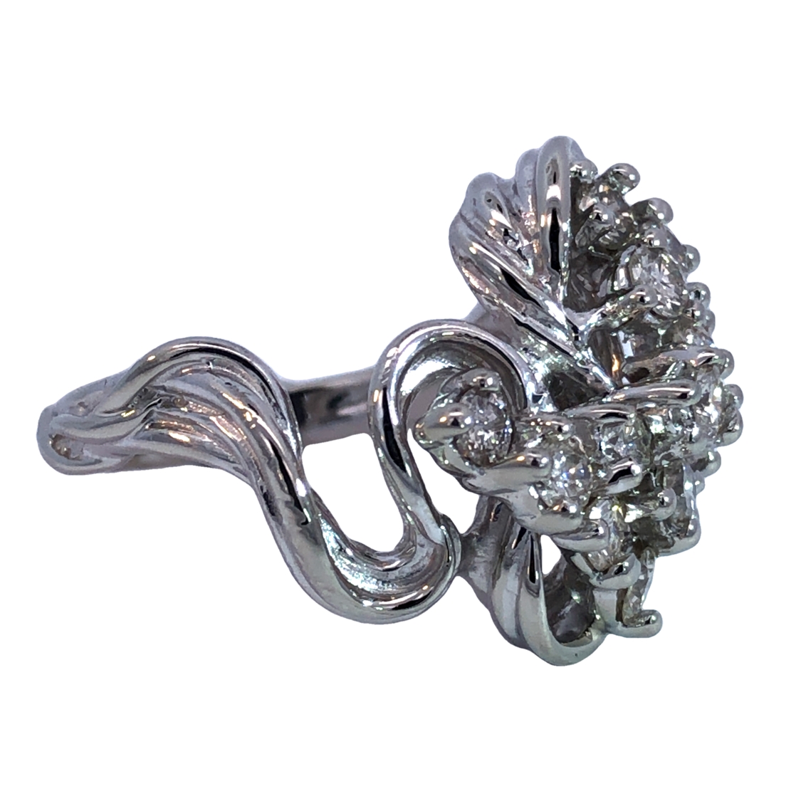 White Gold Diamond Cluster Ring