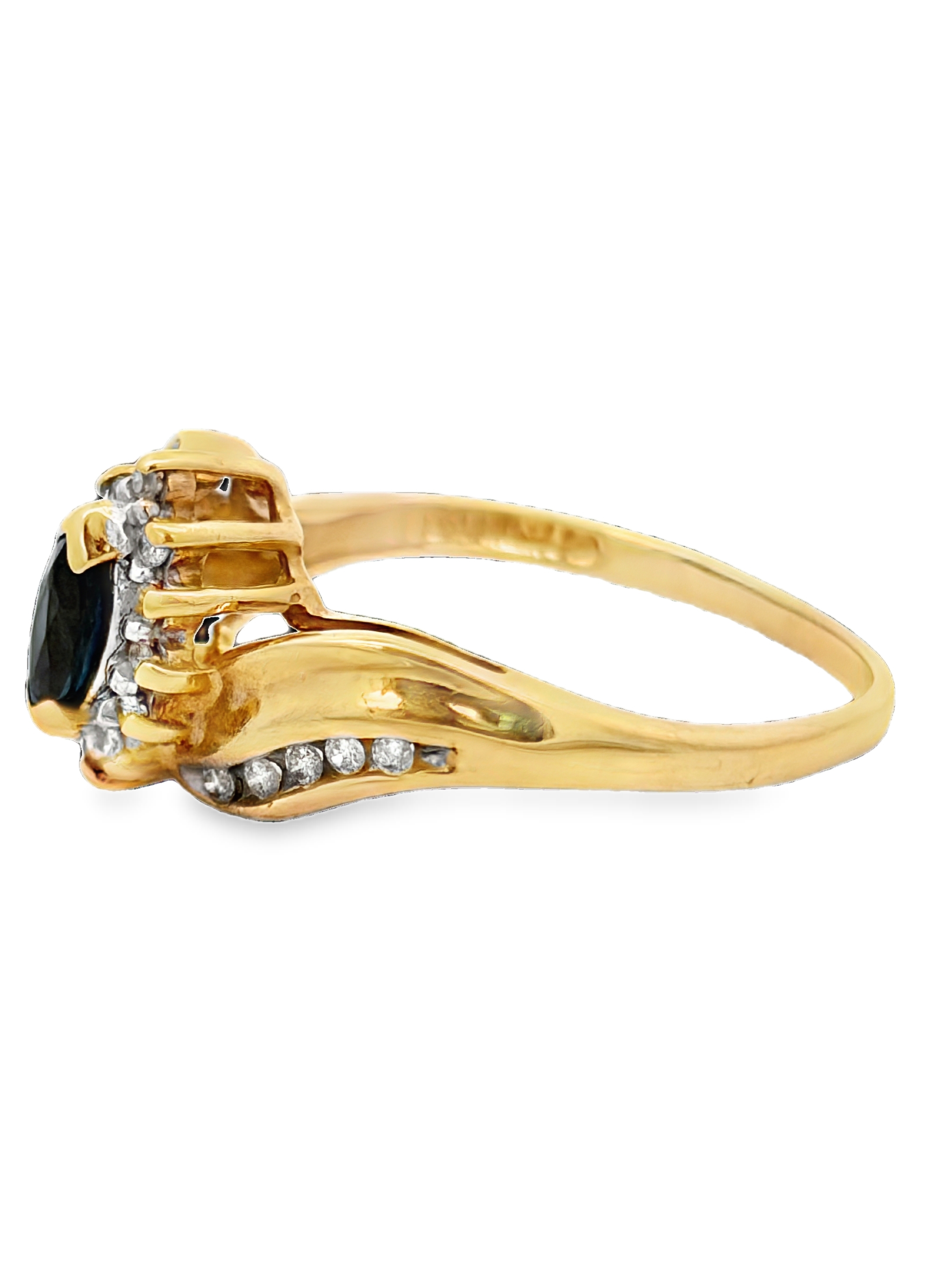 10K Sapphire & Diamond Ring