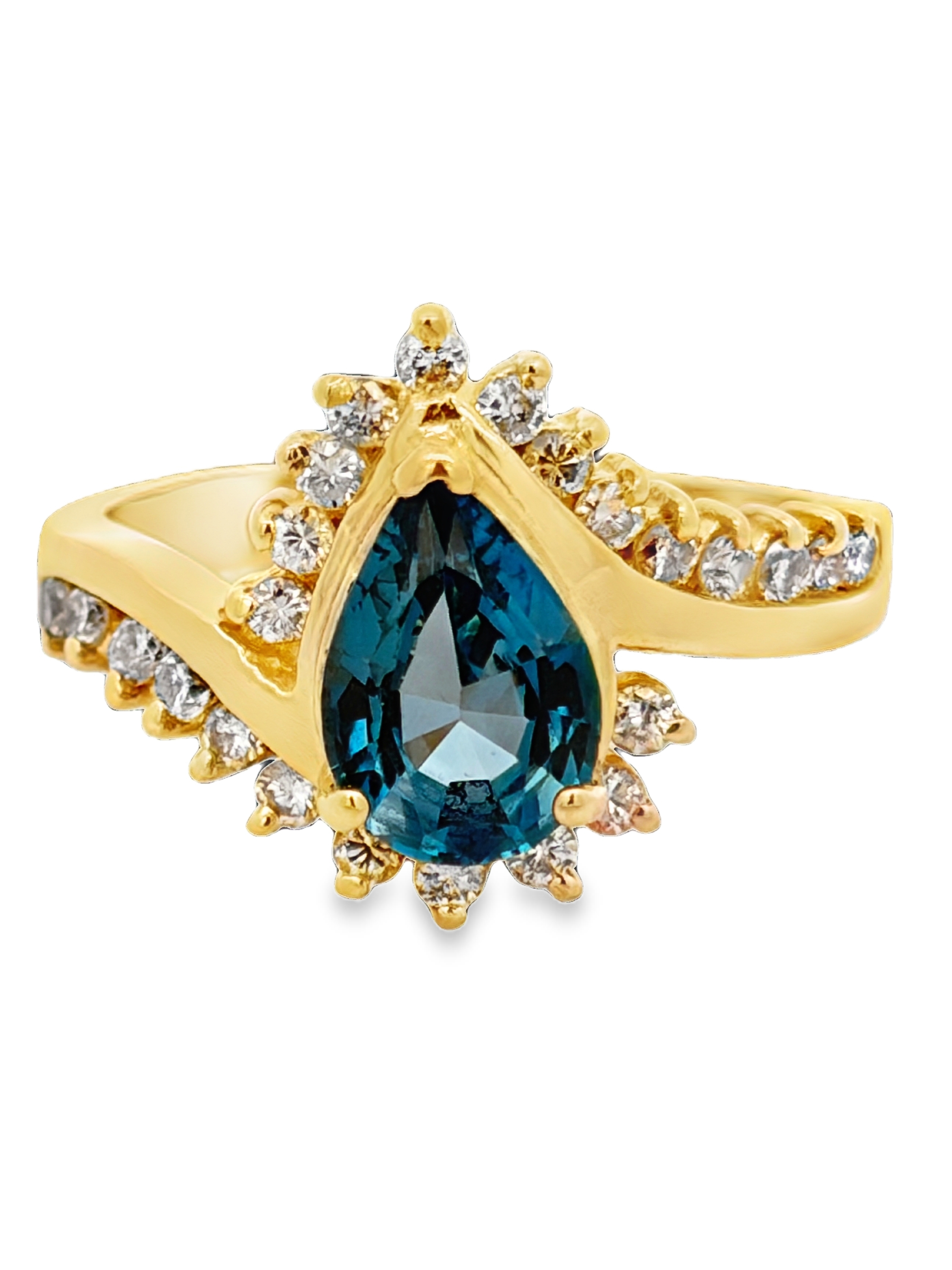 14K Topaz & Diamond Ring