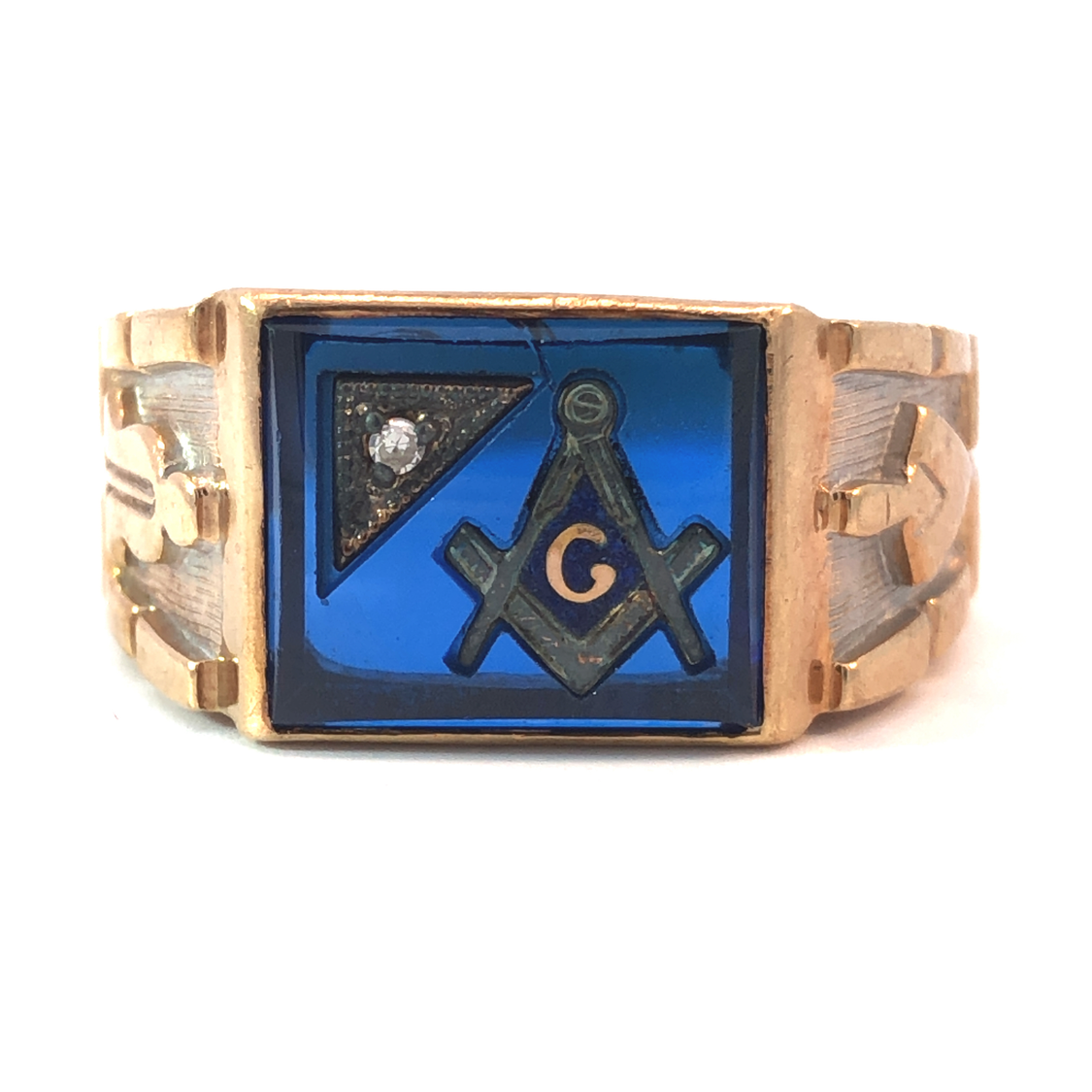 Masonic Ring Blue Stone
