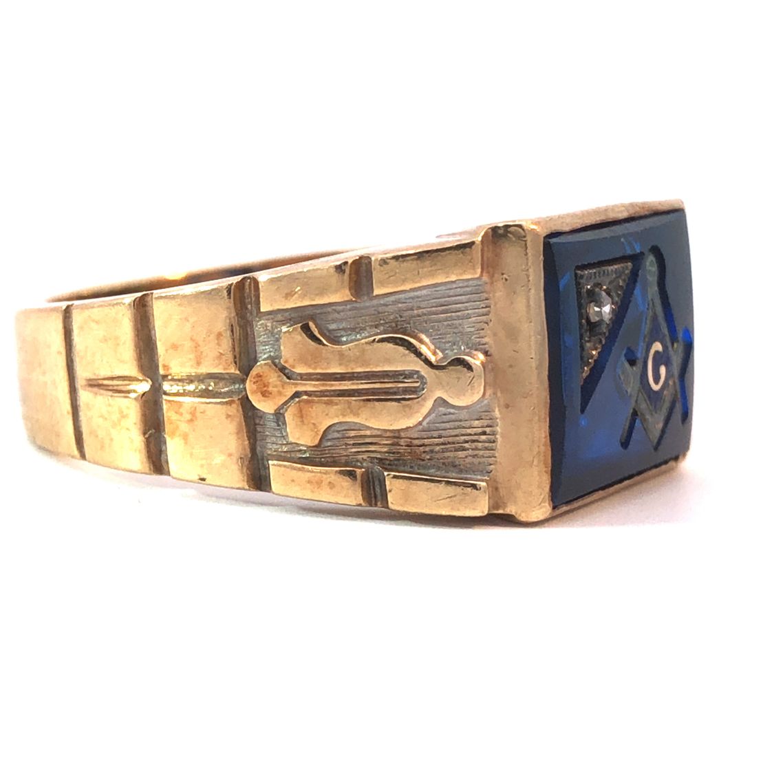 Masonic Ring Blue Stone