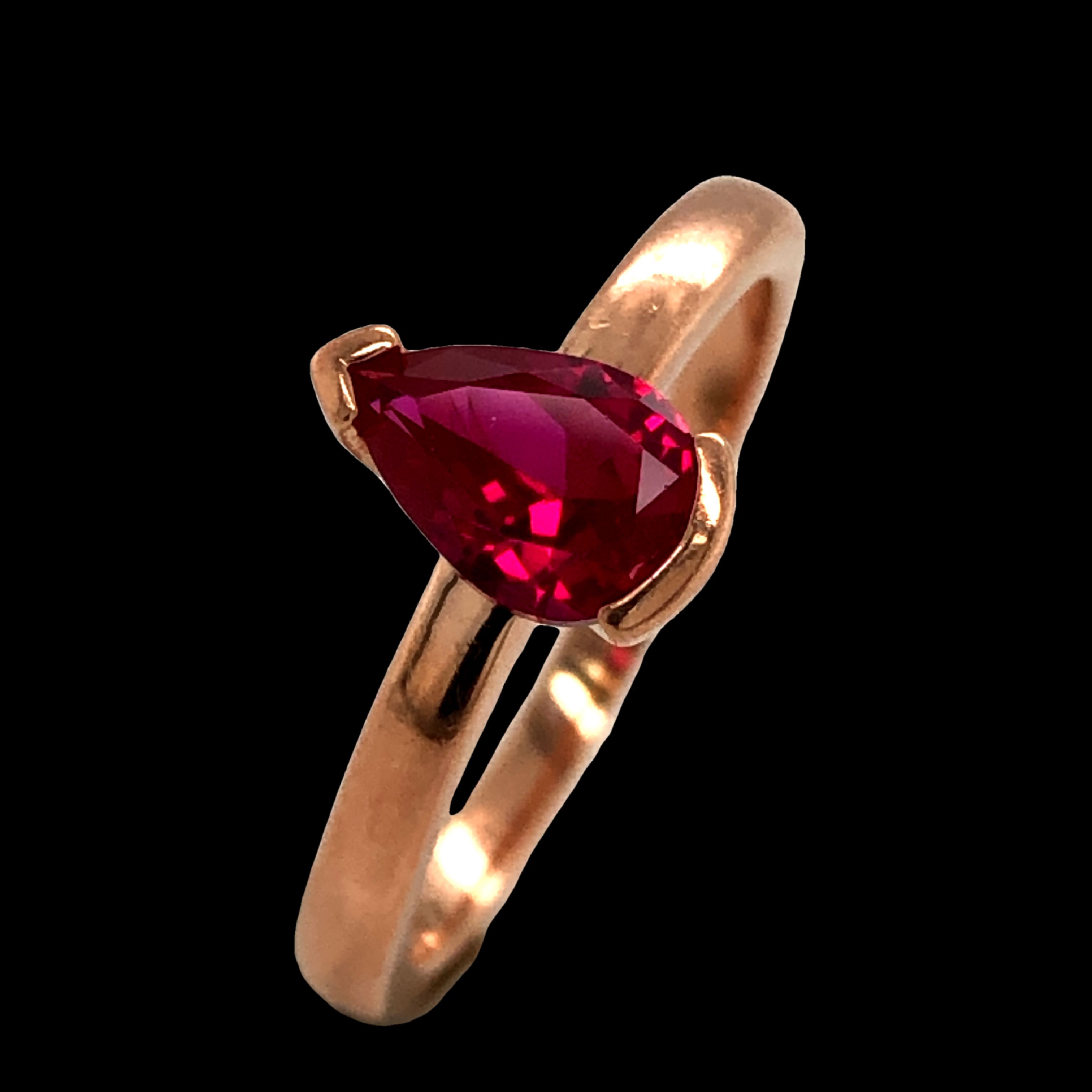 Pear Shaped Red Gemstone Ring