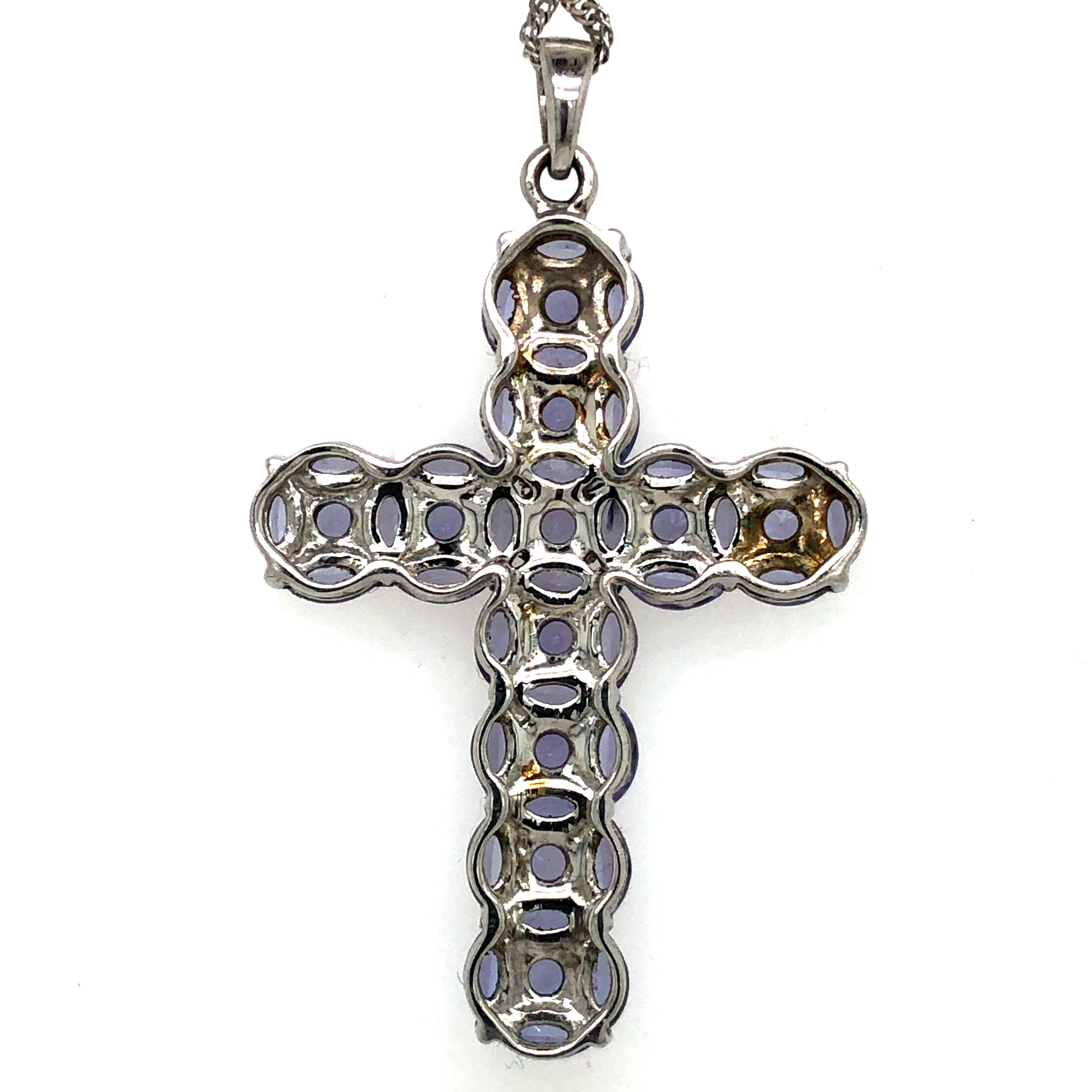 Purple Gemstone Cross Necklace