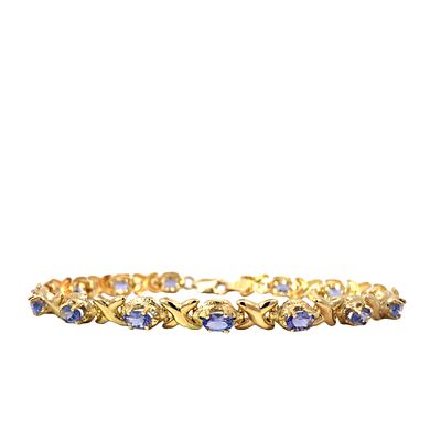 Tanzanite Bracelet. S/6.9-ASS A charming and stylish bracelet featuring a series of oval-cut 