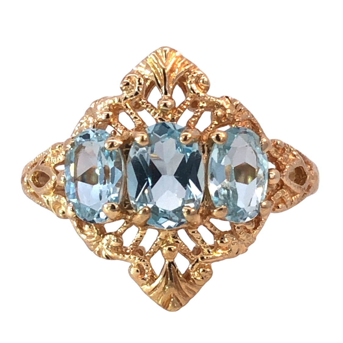 3 Blue Gemstone Ring