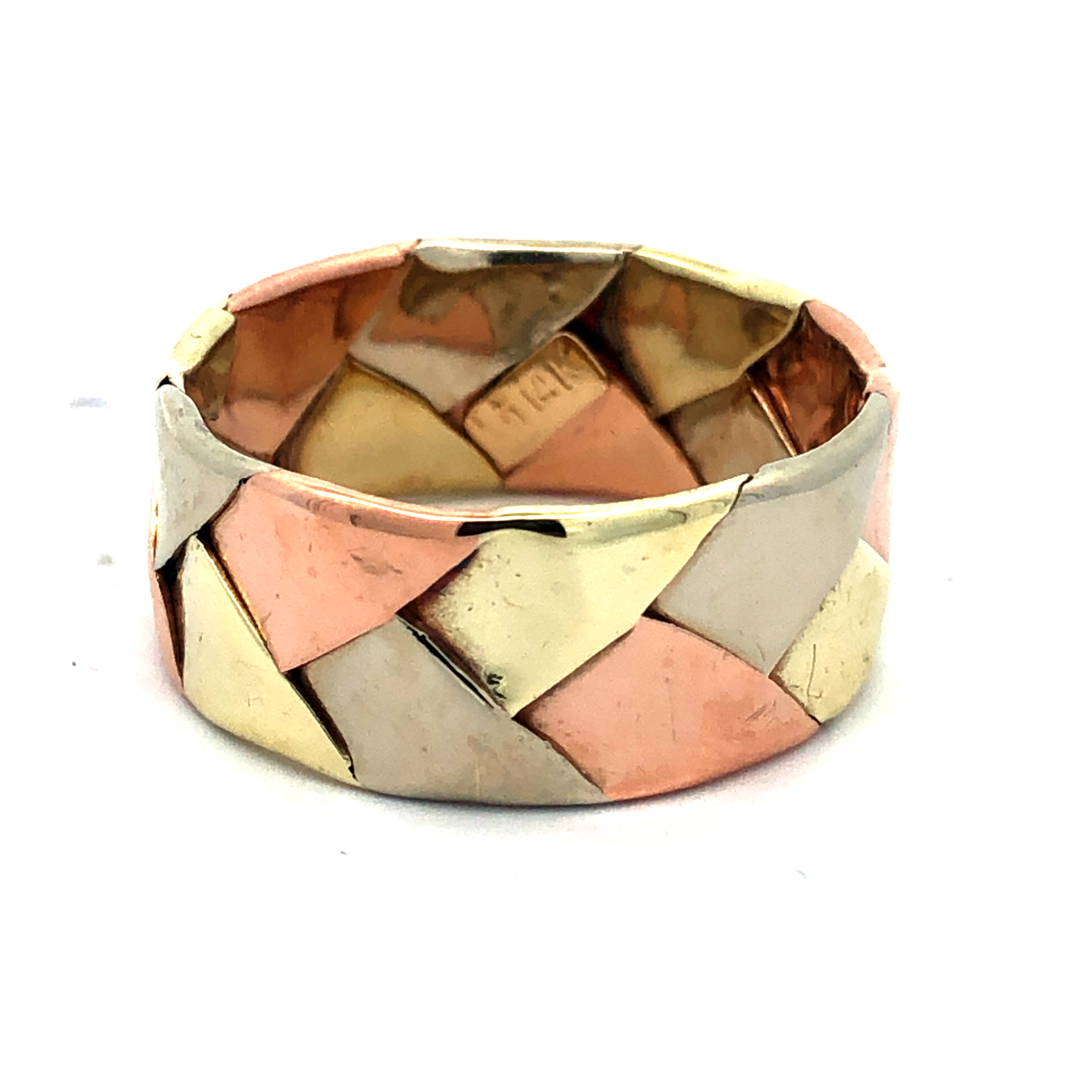 Tri-Tone Braided Band Ring