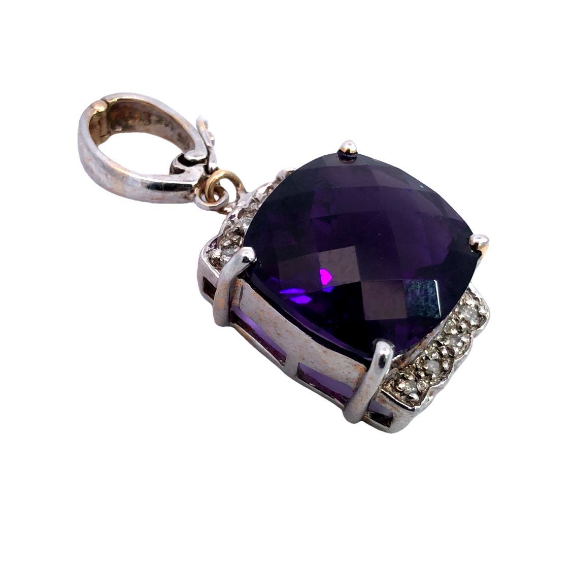 Amethyst & Diamond Pendant