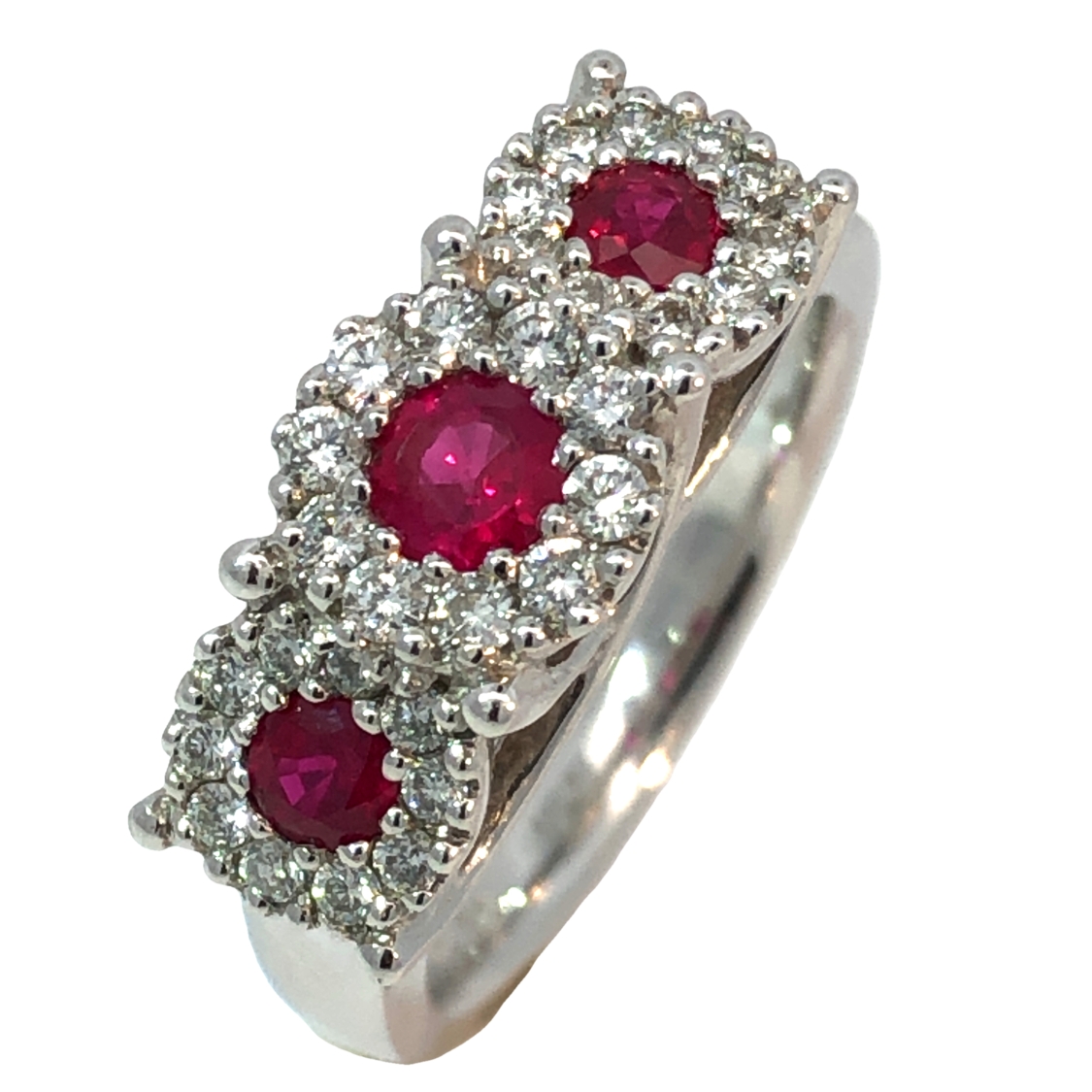Diamond and Pink Topaz Ring
