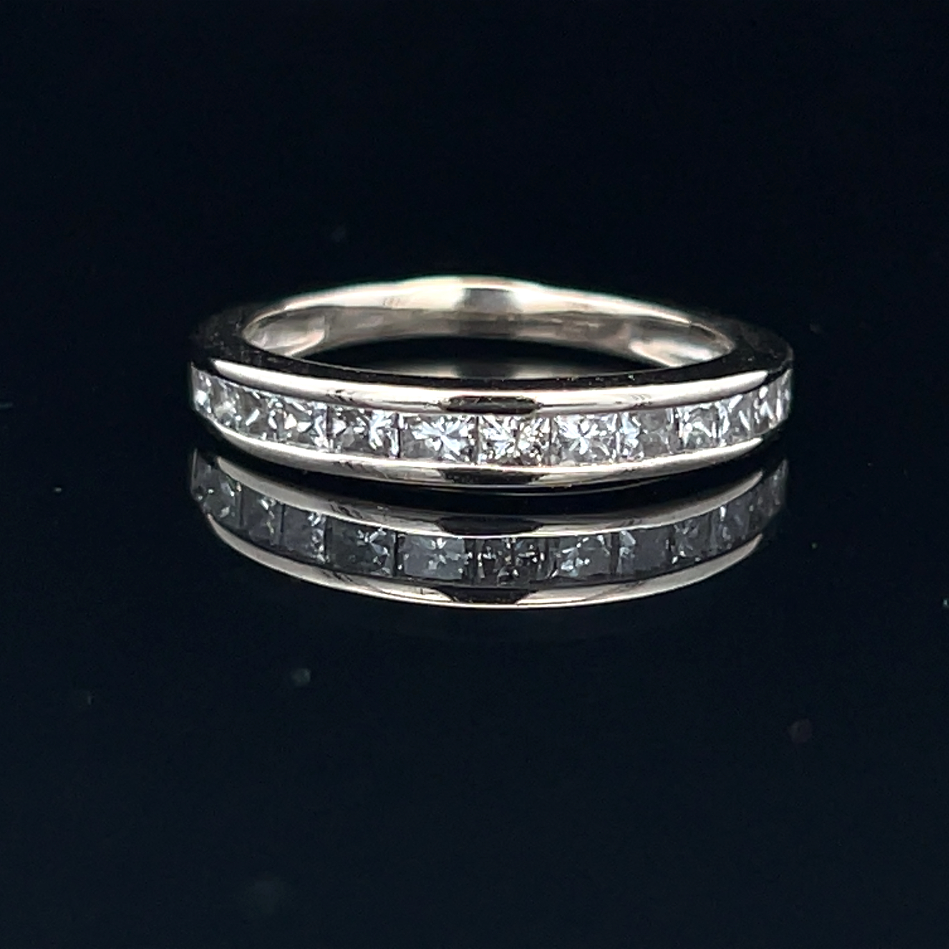 14K Channel Set Natural Diamond Band Ring