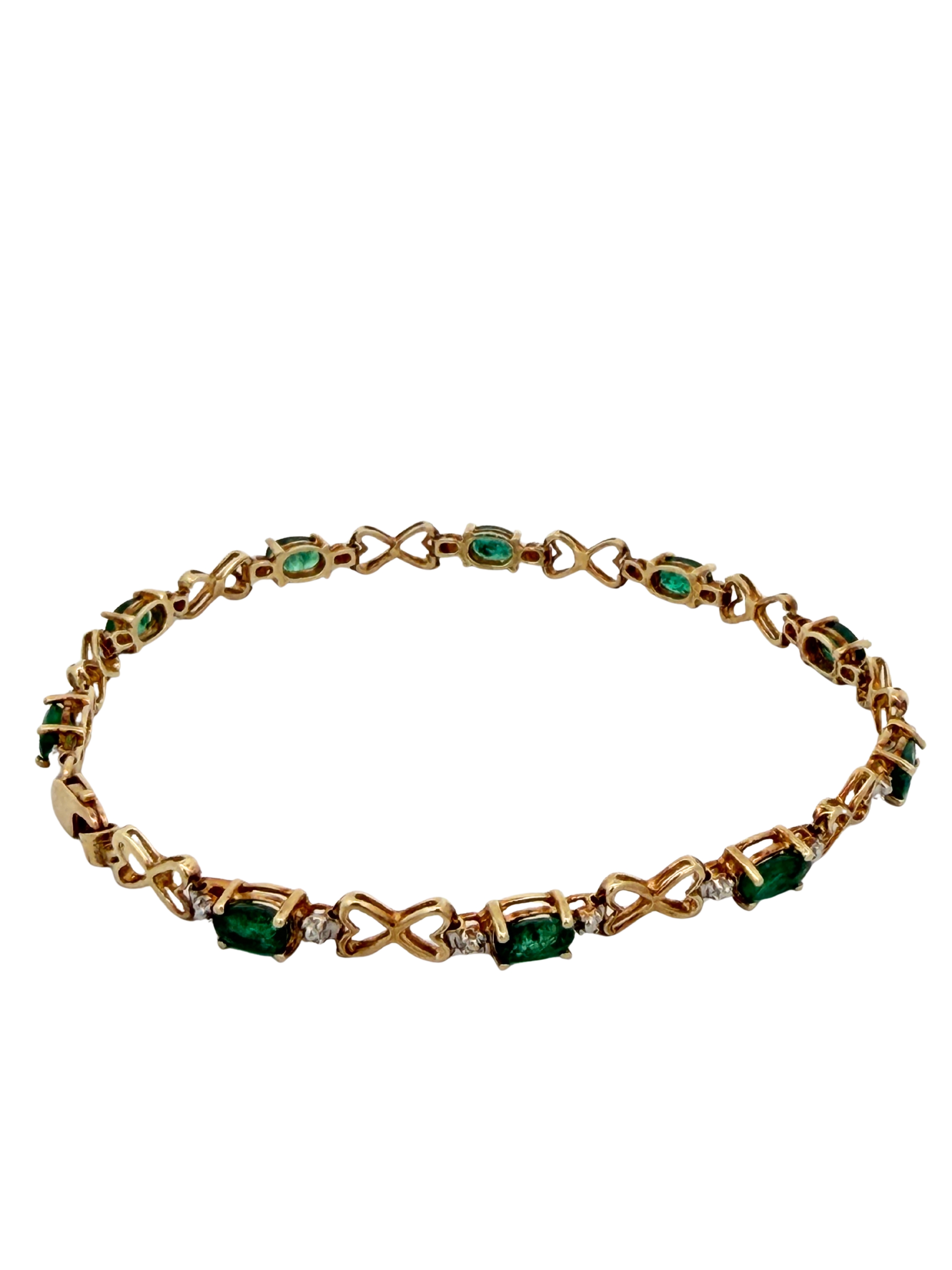 Two Tone Emerald Tennis Bracelet