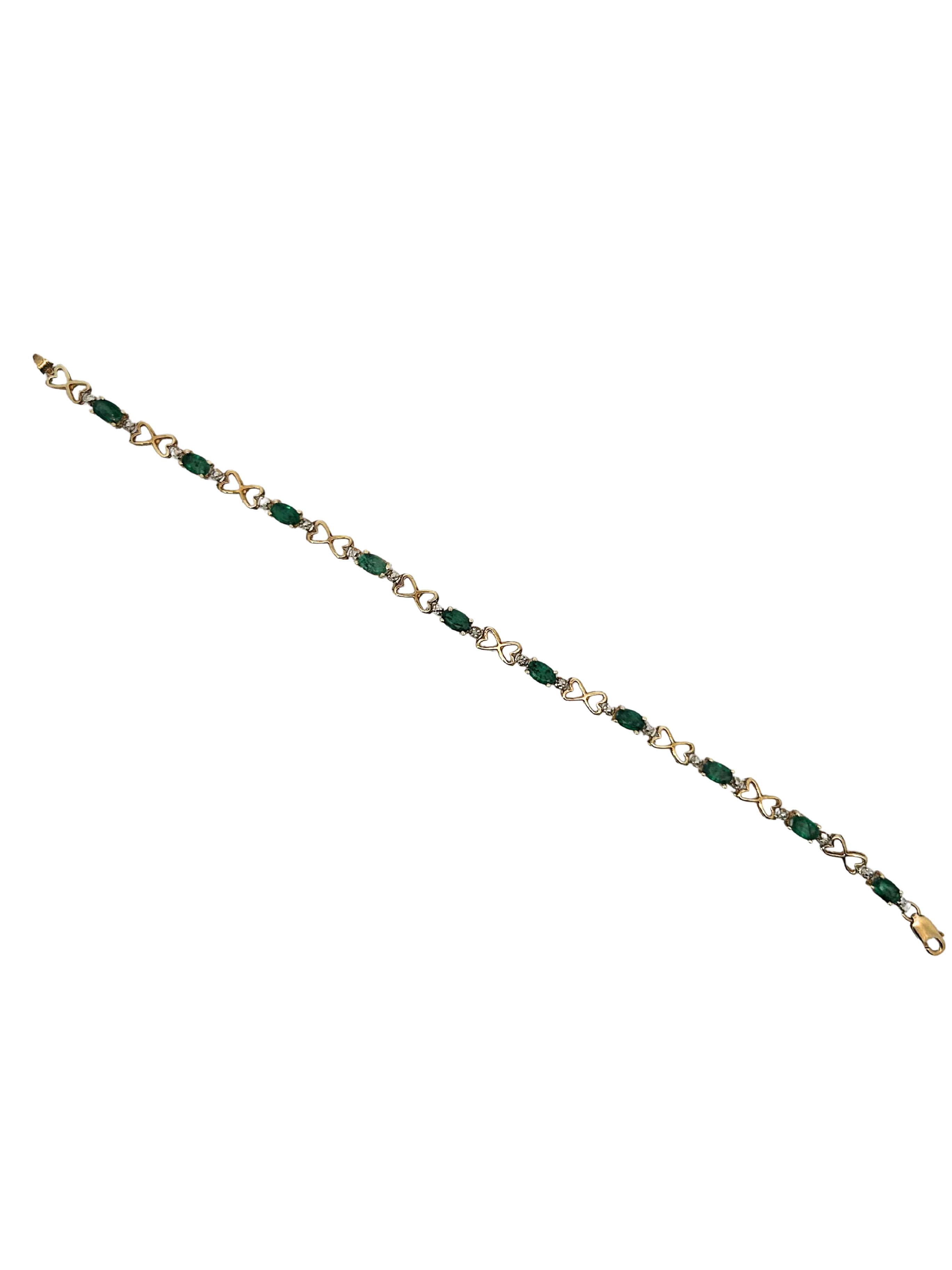 Two Tone Emerald Tennis Bracelet