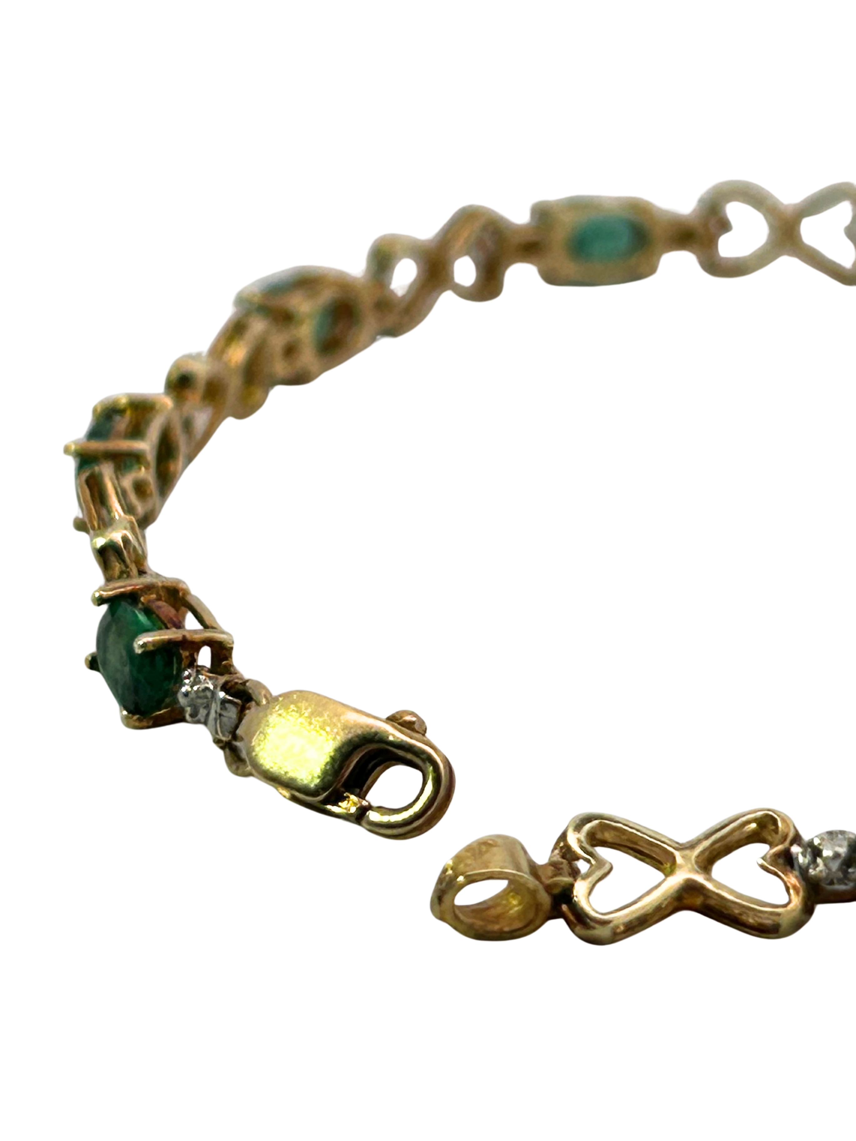 Two Tone Emerald Tennis Bracelet