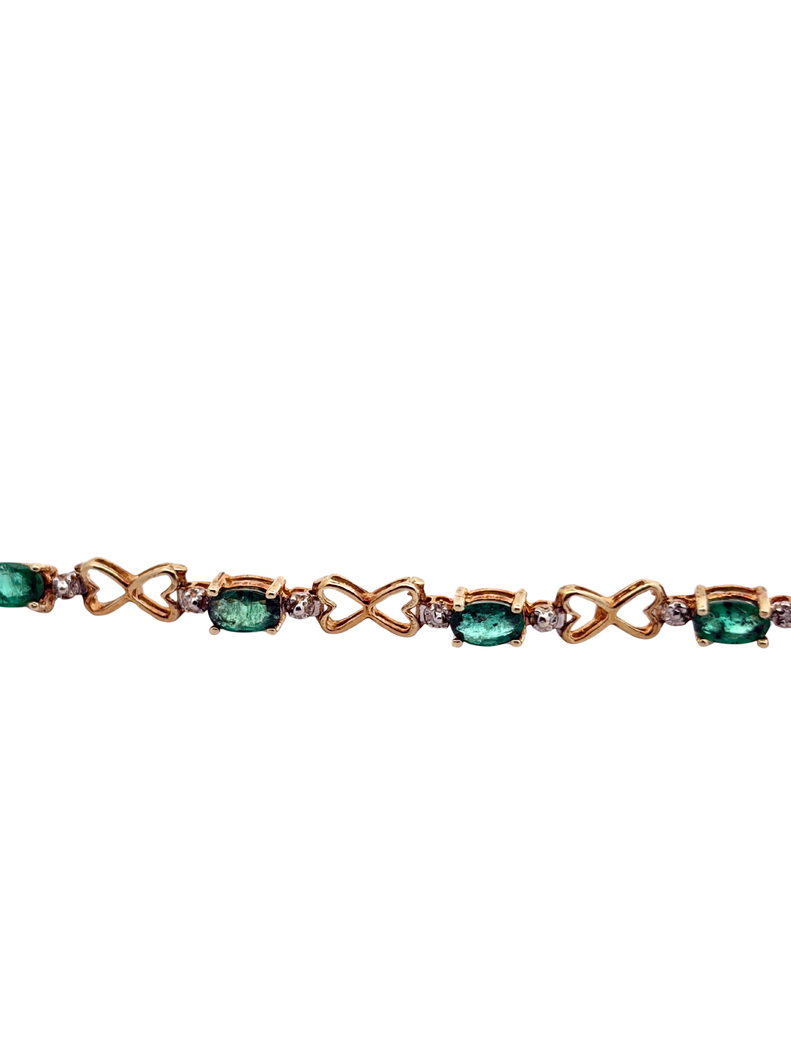 Two Tone Emerald Tennis Bracelet