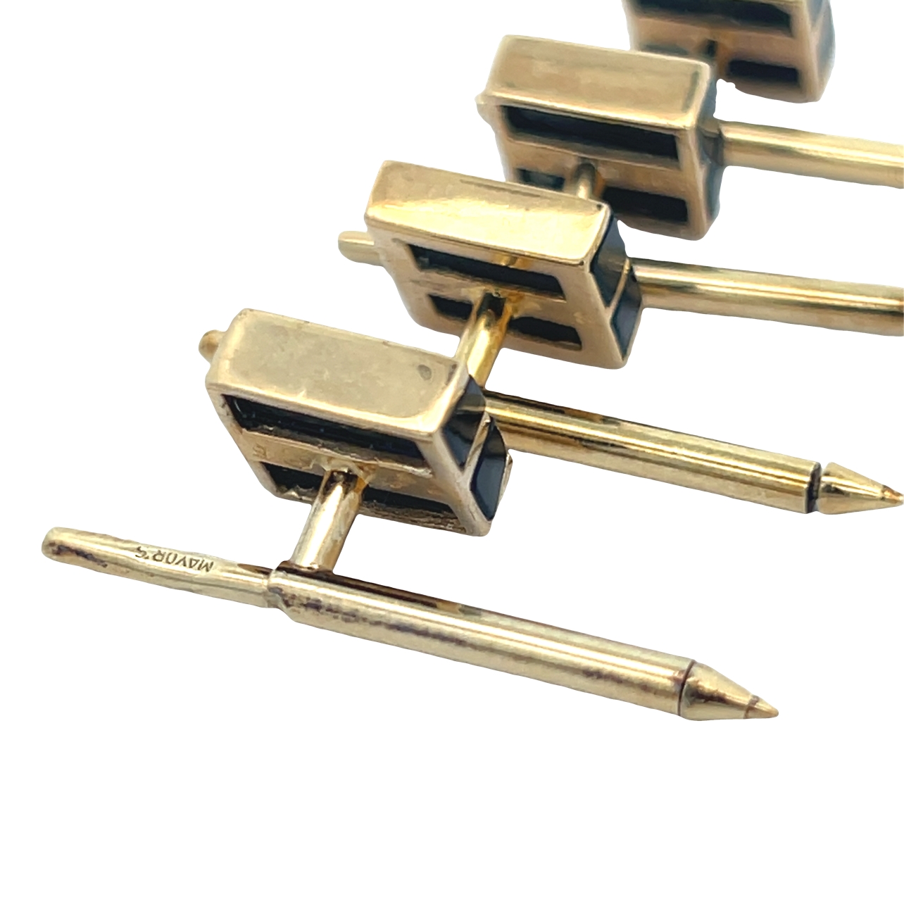 14K Mayor's Onyx Tuxedo Shirt Studs
