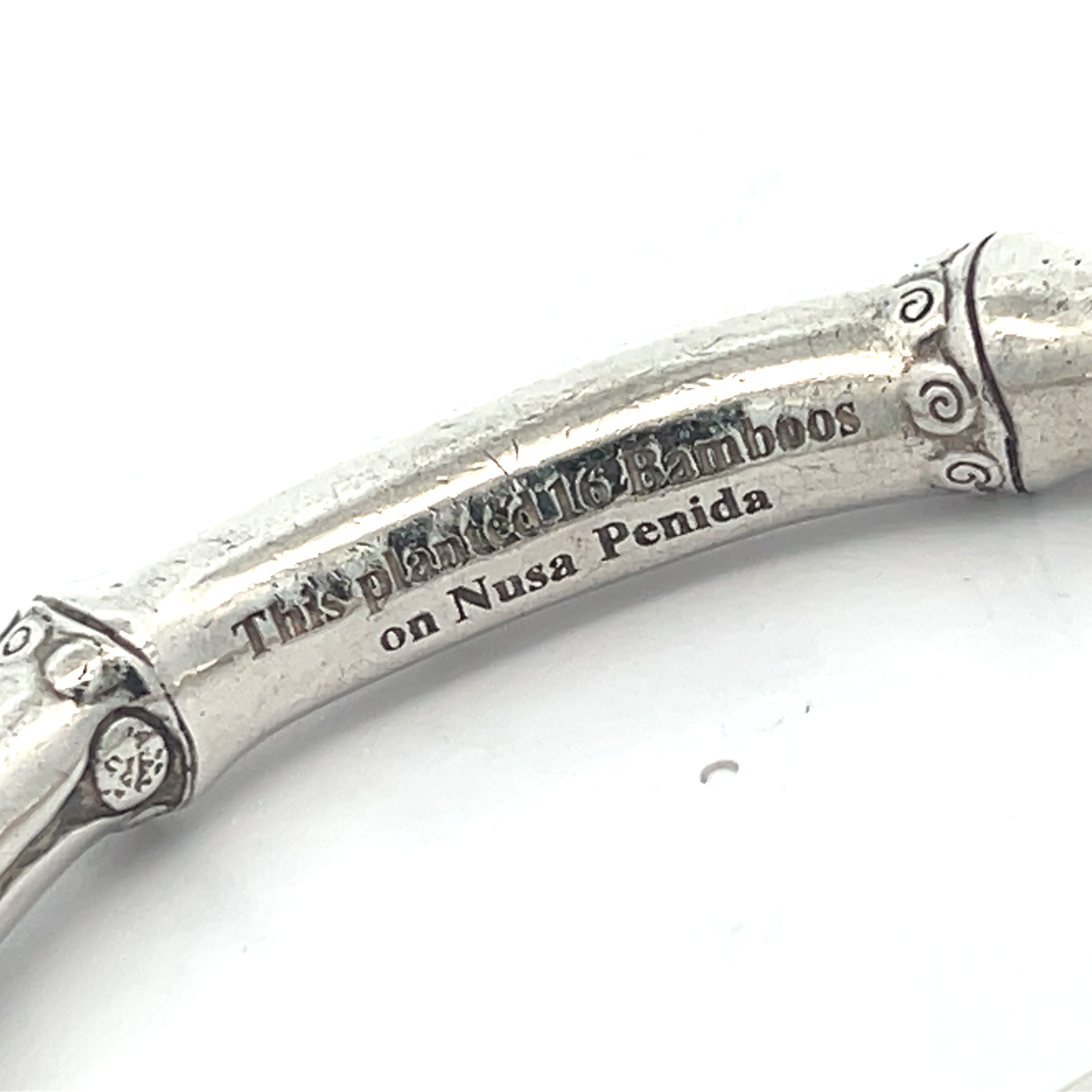 JOHN HARDY Sterling Silver 925 Bamboo Design Hinged Bangle Bracelet