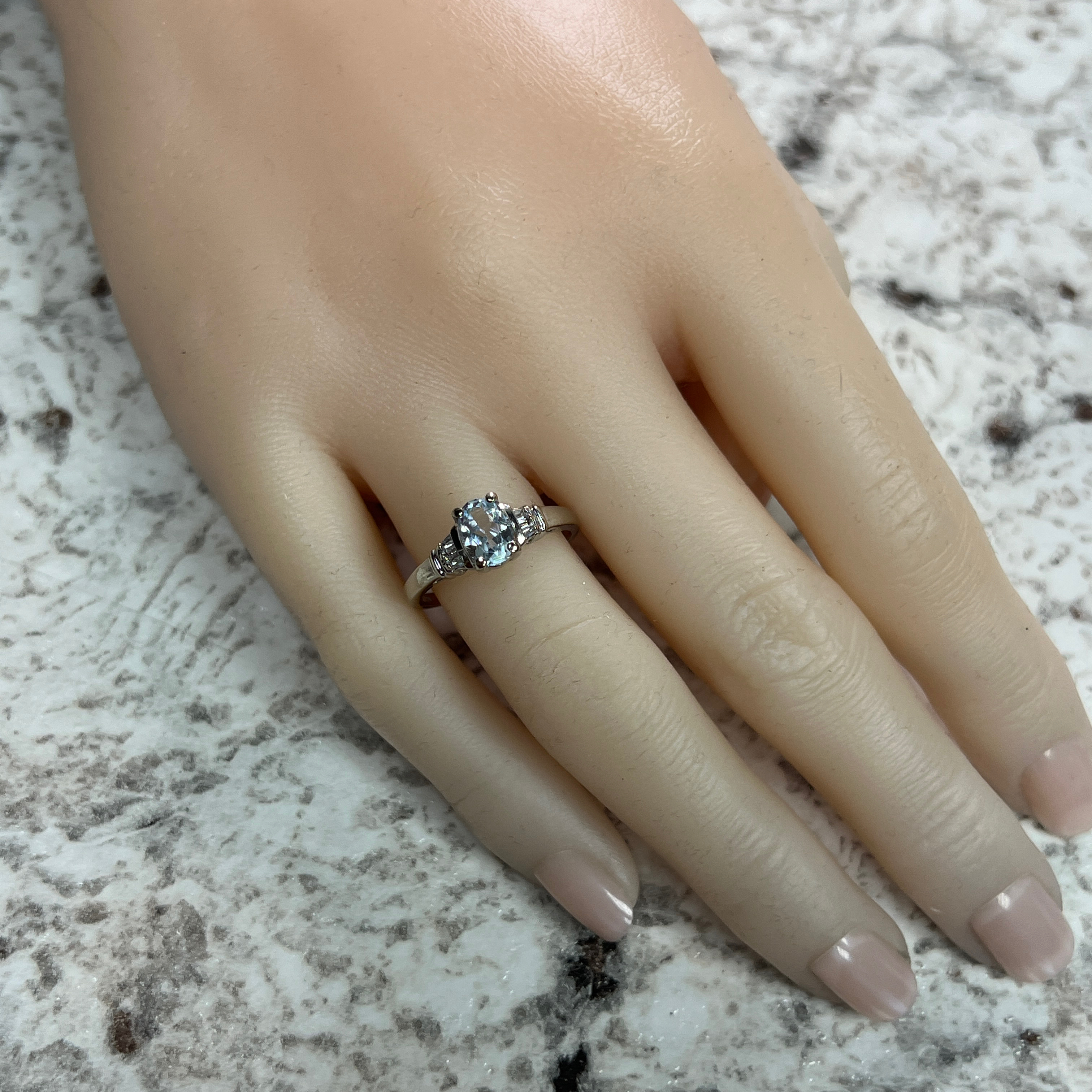 Aquamarine & Diamond Ring