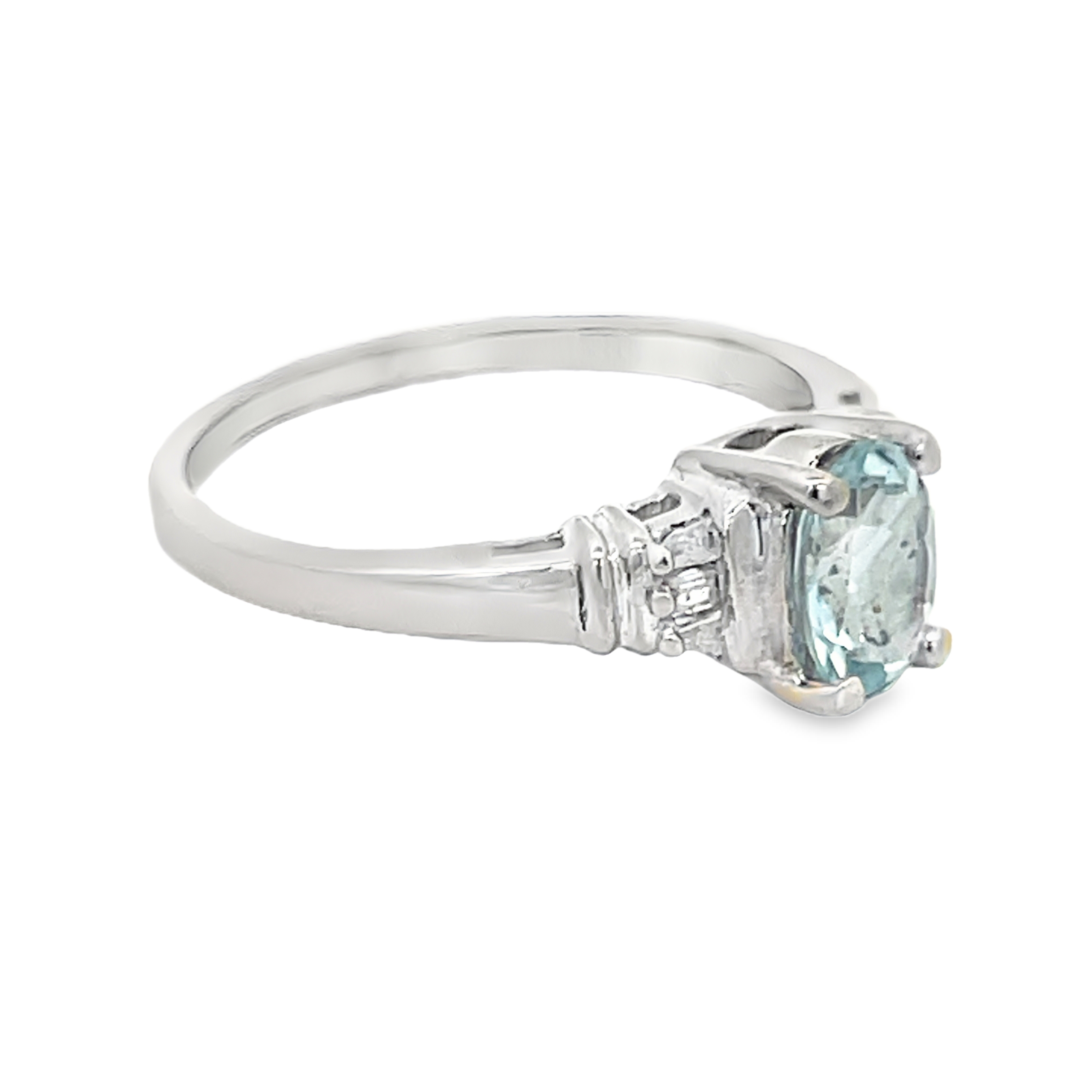 Aquamarine & Diamond Ring