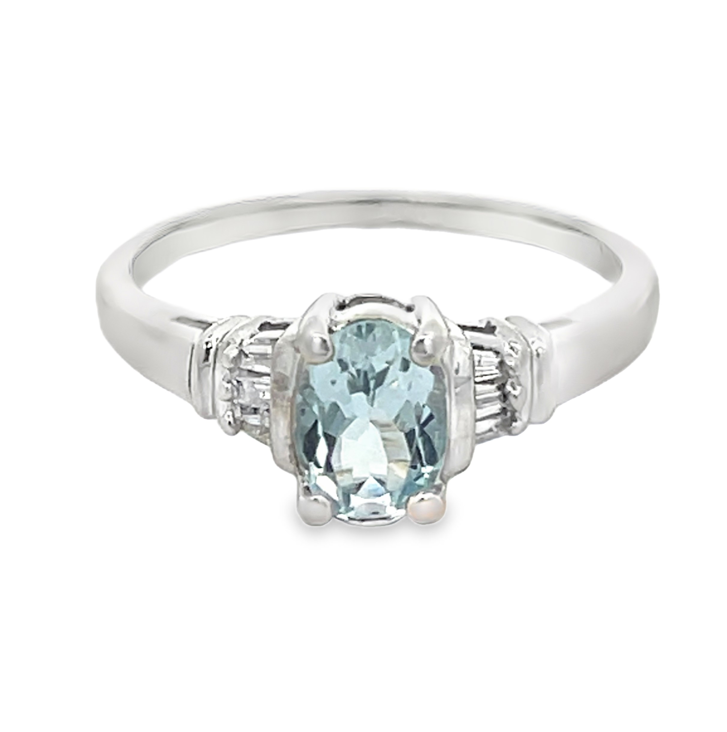 Aquamarine & Diamond Ring