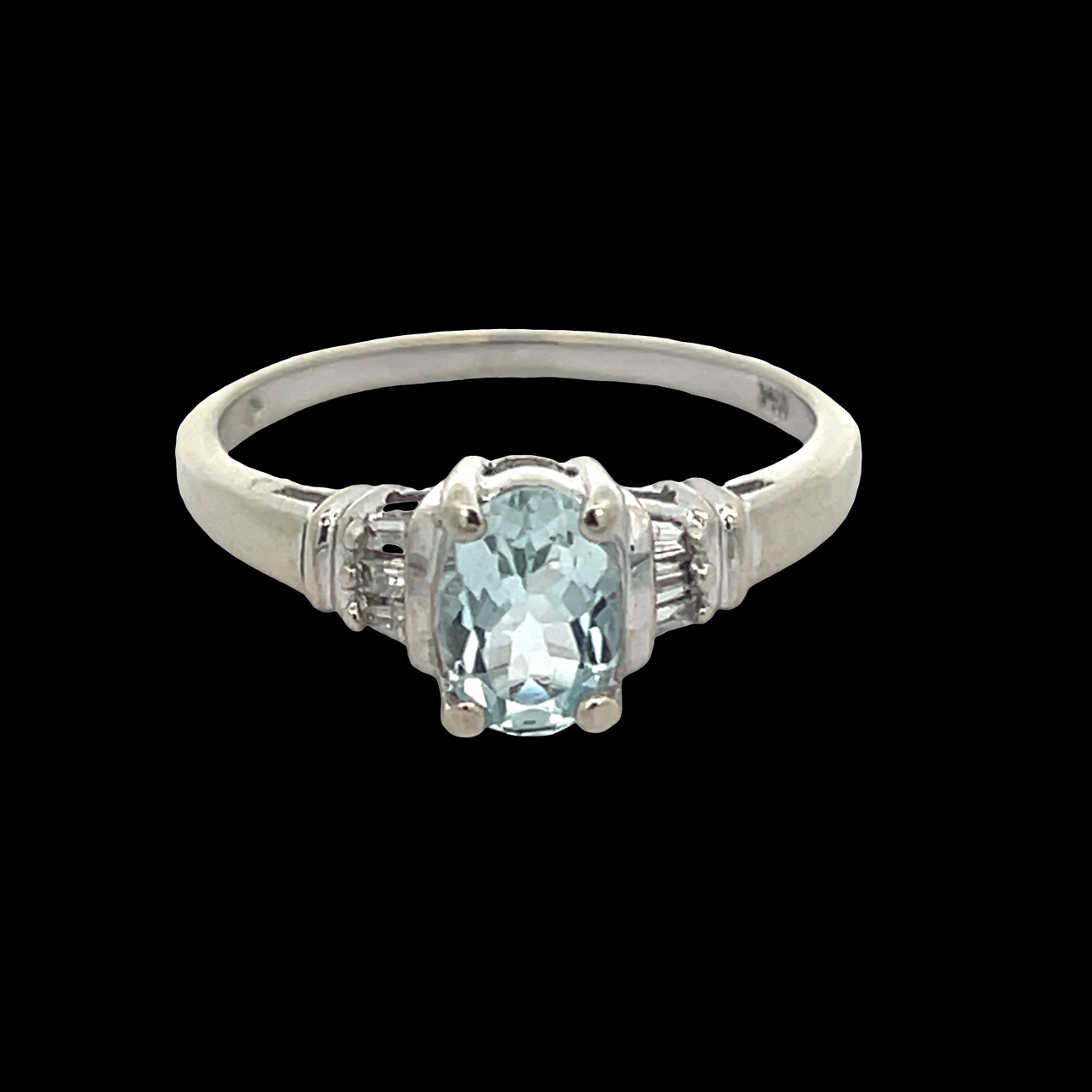 Aquamarine & Diamond Ring